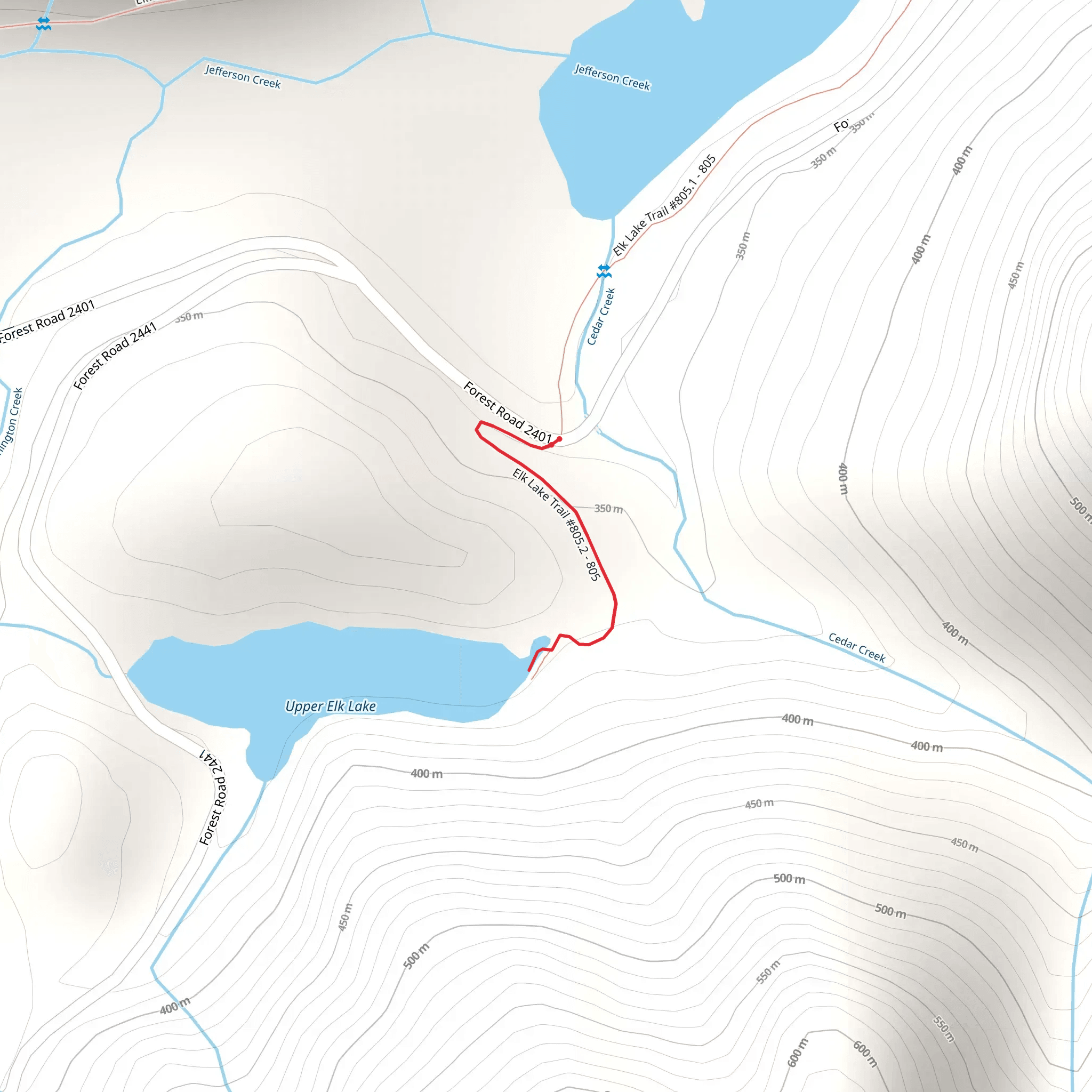 Upper Elk Lake Trail mobile static map