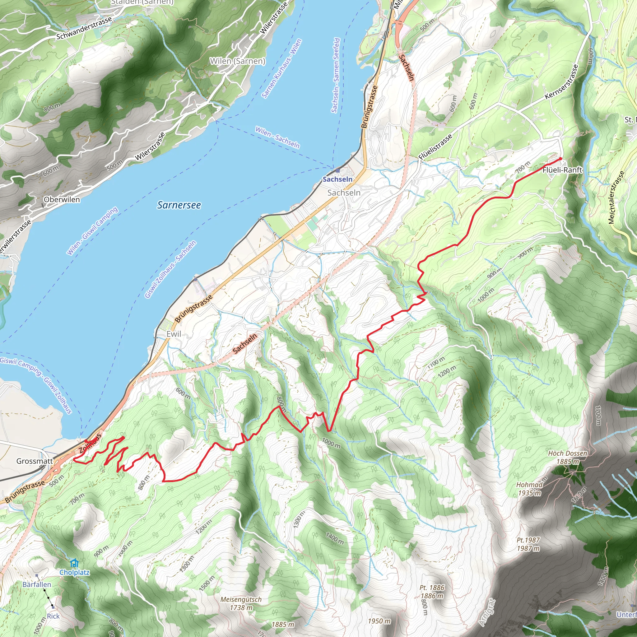 Sachsler Höhenweg mobile static map