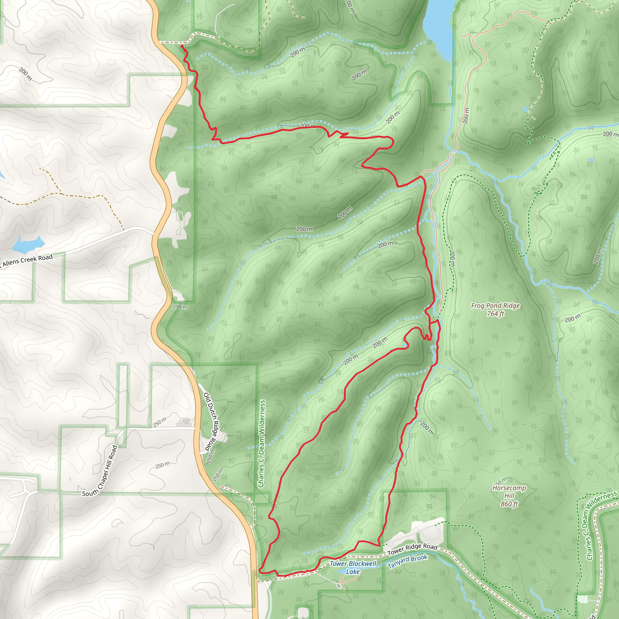 Hayes Trail and Grubb Ridge Loop Trail mobile static map