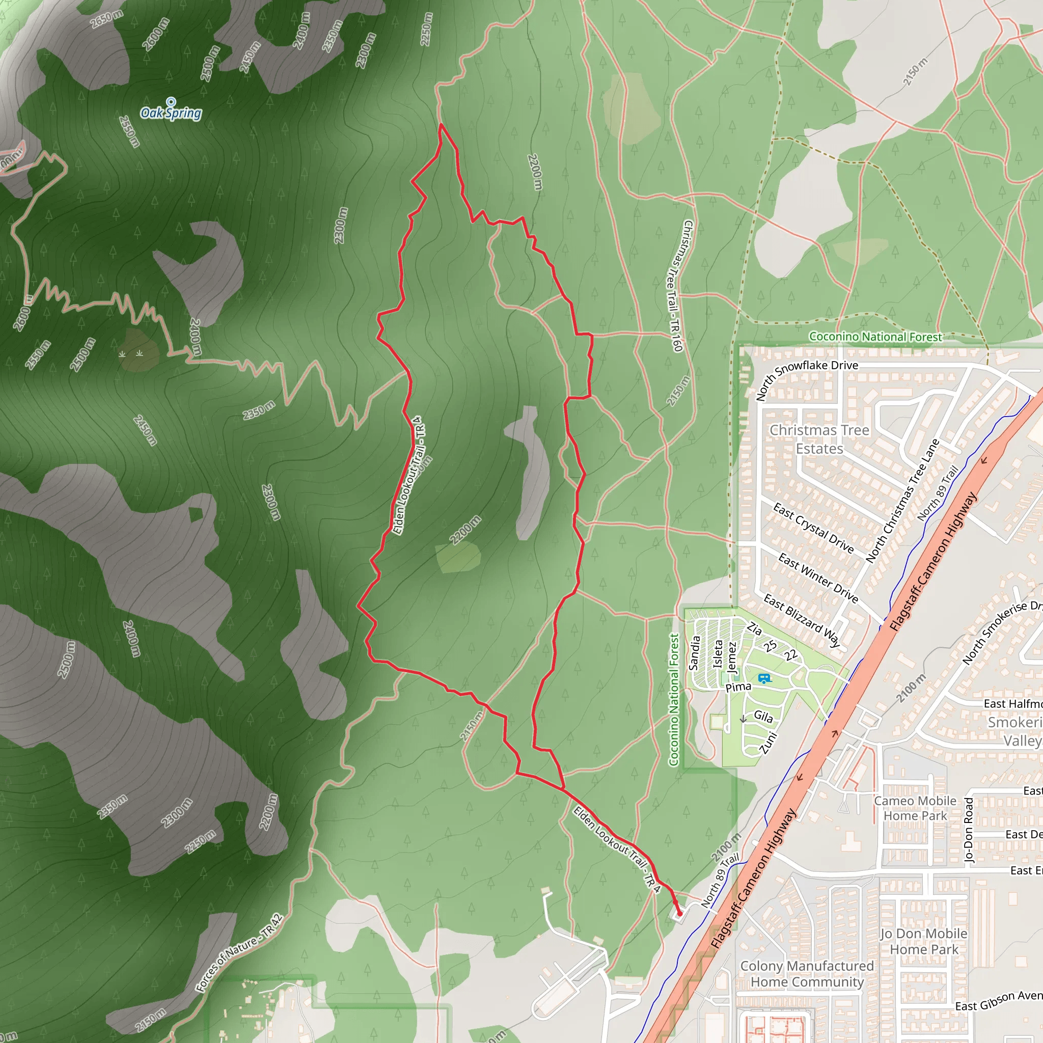 Elden Lookout and Fatman's Loop mobile static map