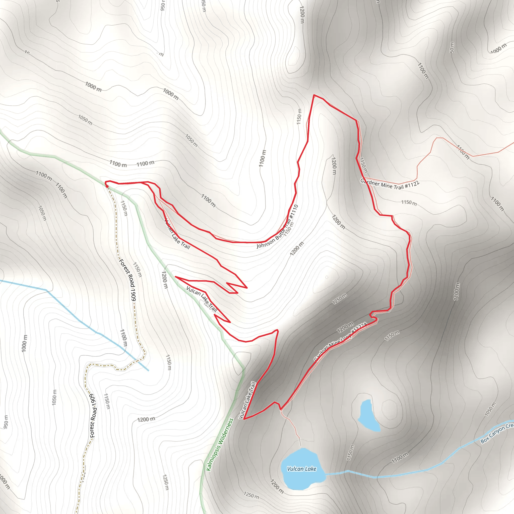 Gardner Mine Loop Trail mobile static map