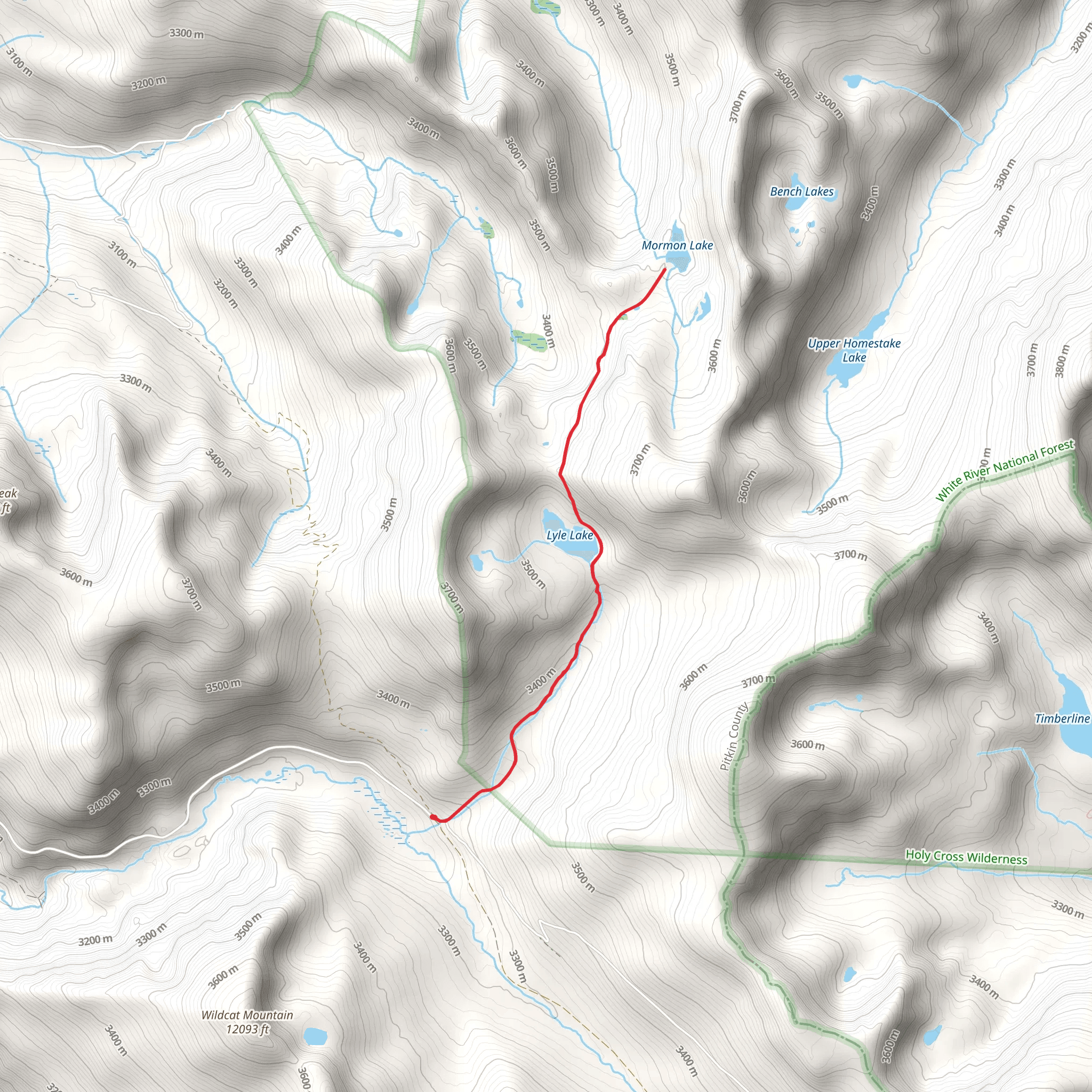 Mormon and Lyle Lake Trail mobile static map