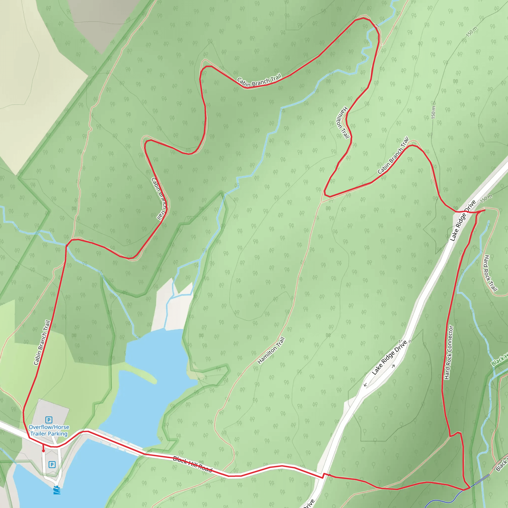 Cabin Branch Trail and Hamilton Loop Trail mobile static map