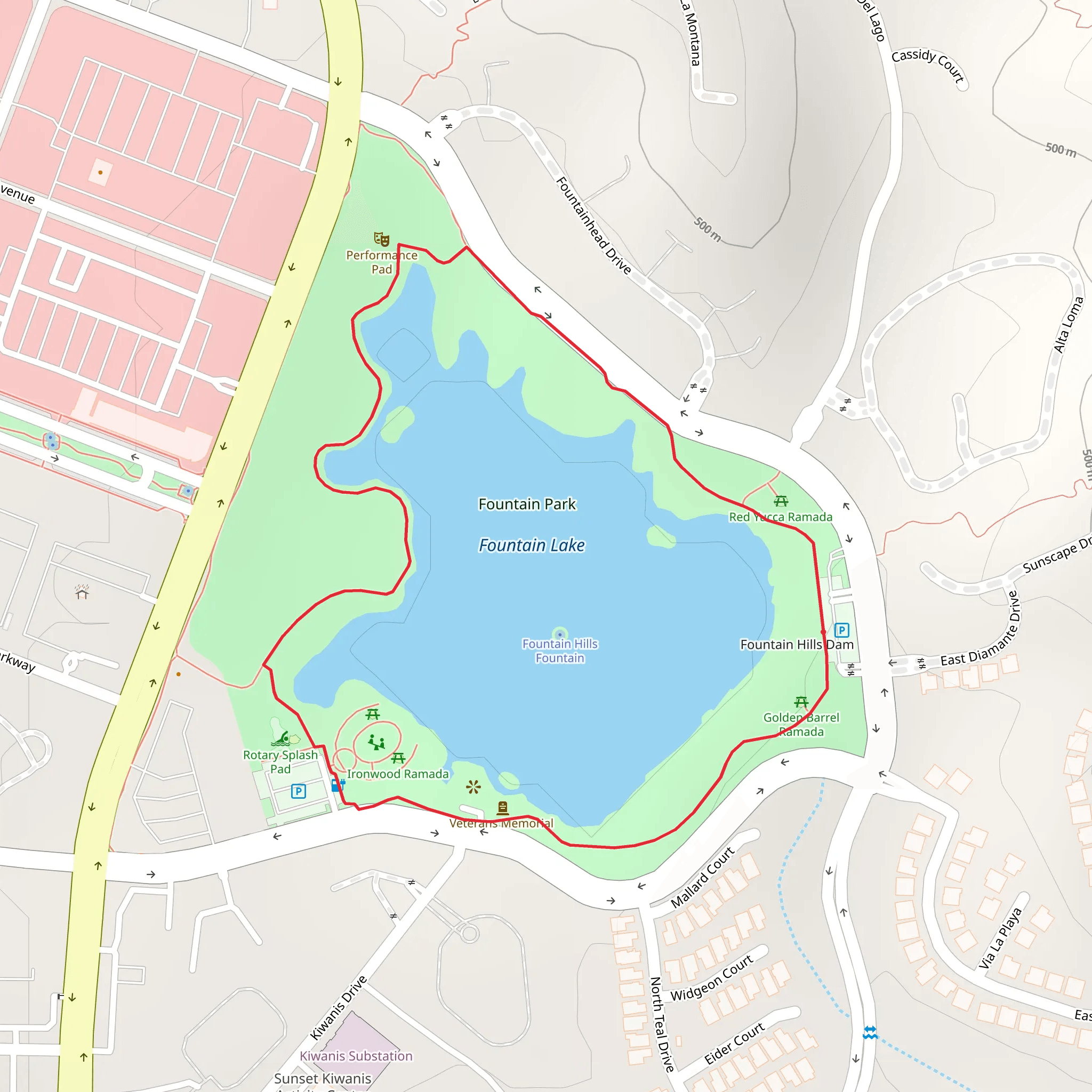 Fountain Park Loop mobile static map