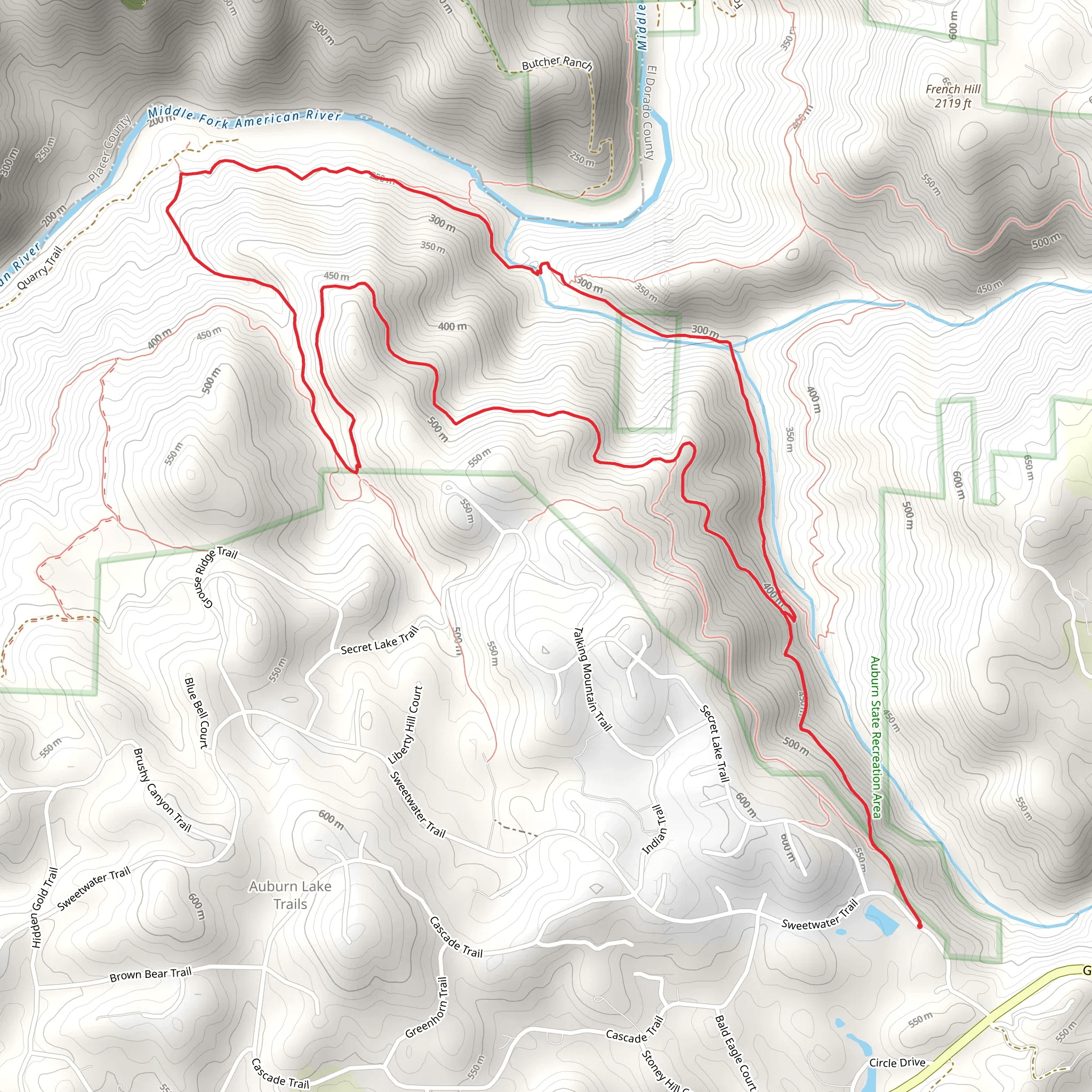 American Canyon Loop Trail mobile static map