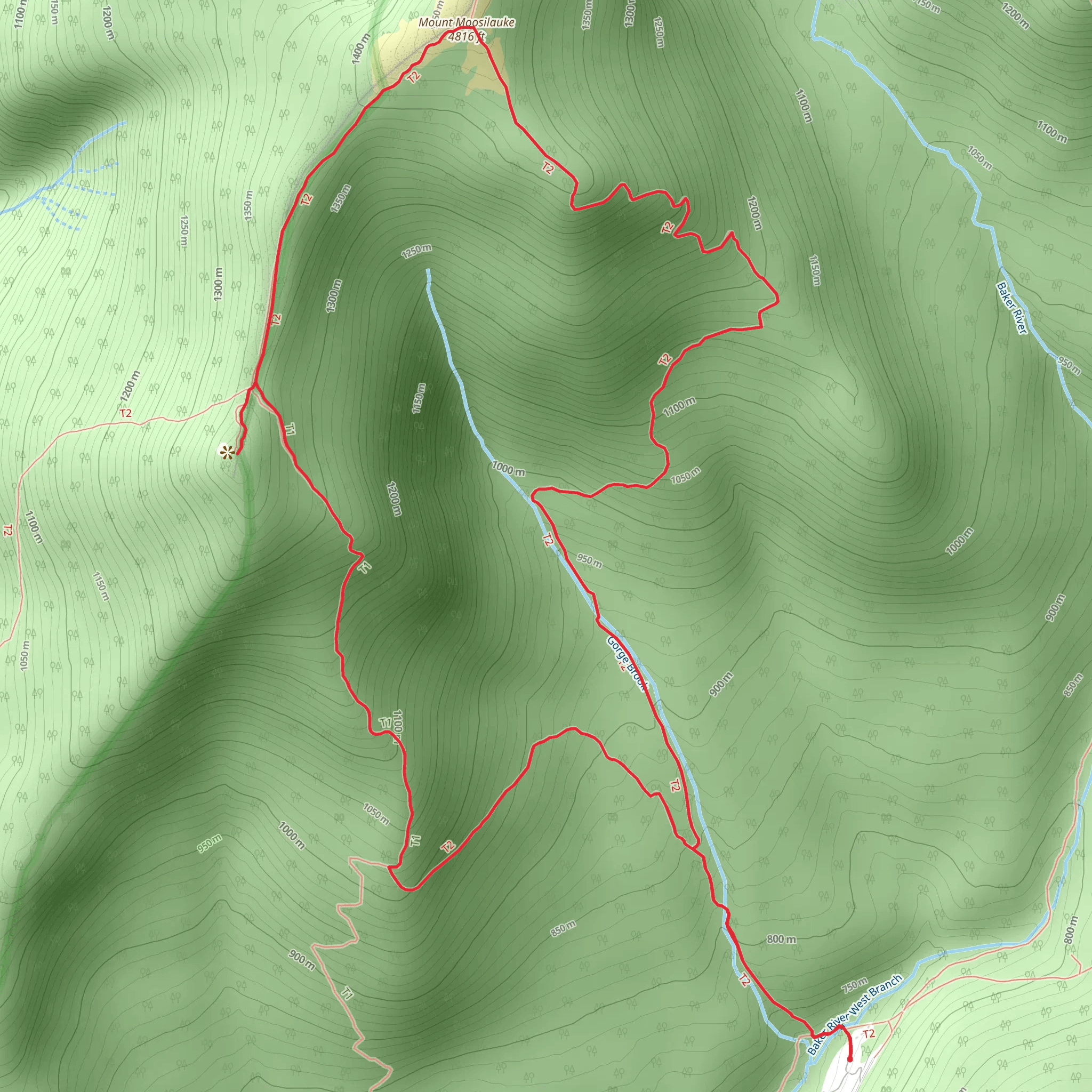 Mount Moosilauke - South Peak Loop Trail mobile static map