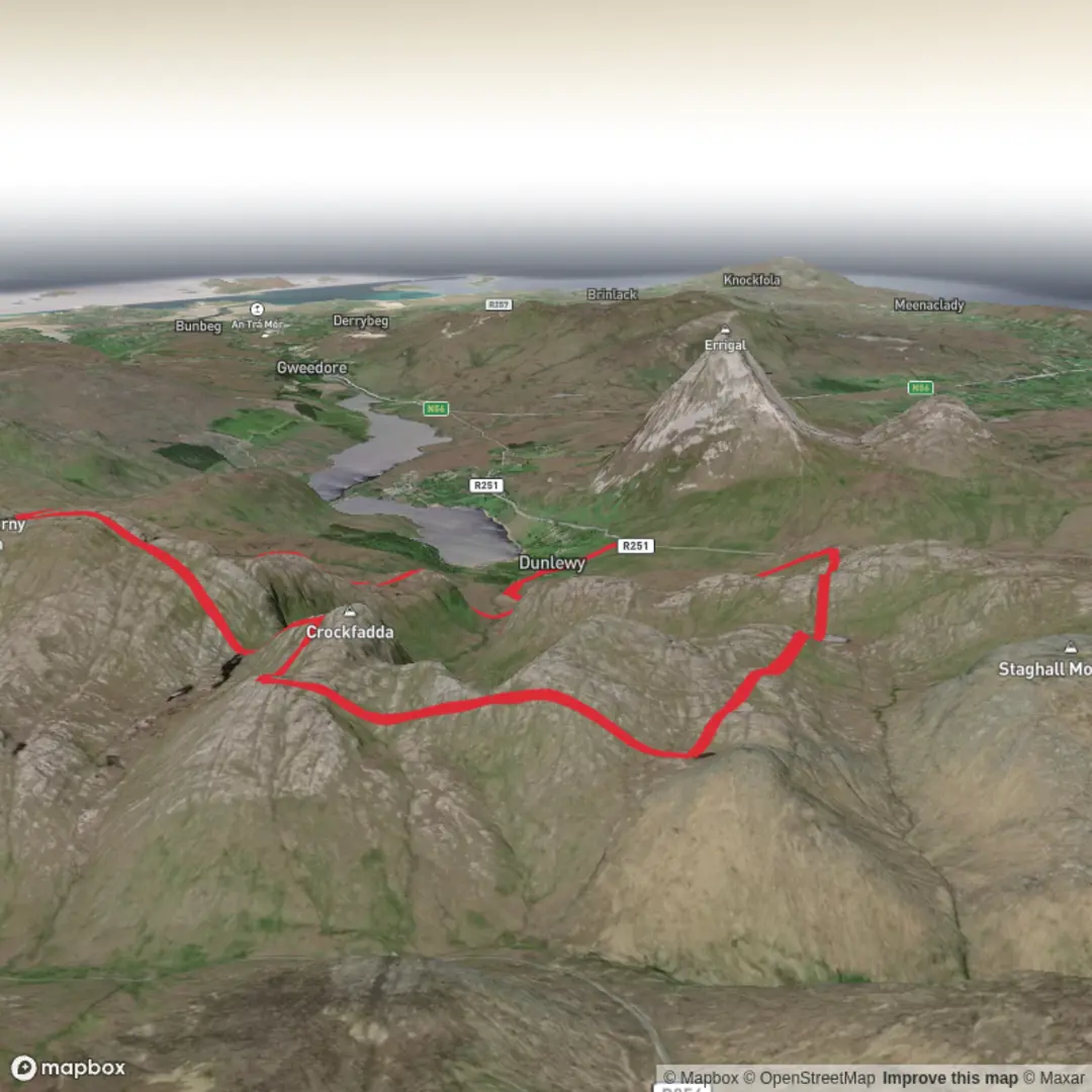 An image depicting the trail Drumnalifferny Mountain and Crockfadda Loop and its surrounding area.