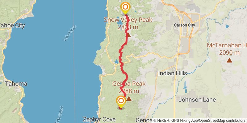 Tahoe Rim Trail stage 5 Map
