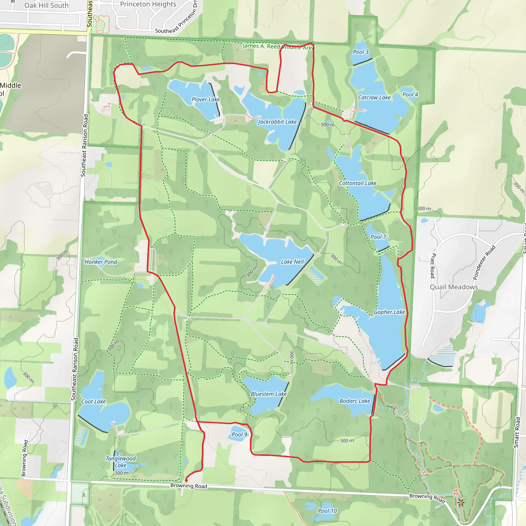 Plover Lake, Jackrabbit Lake, Cottontail Lake and Bodarc Lake Loop mobile static map