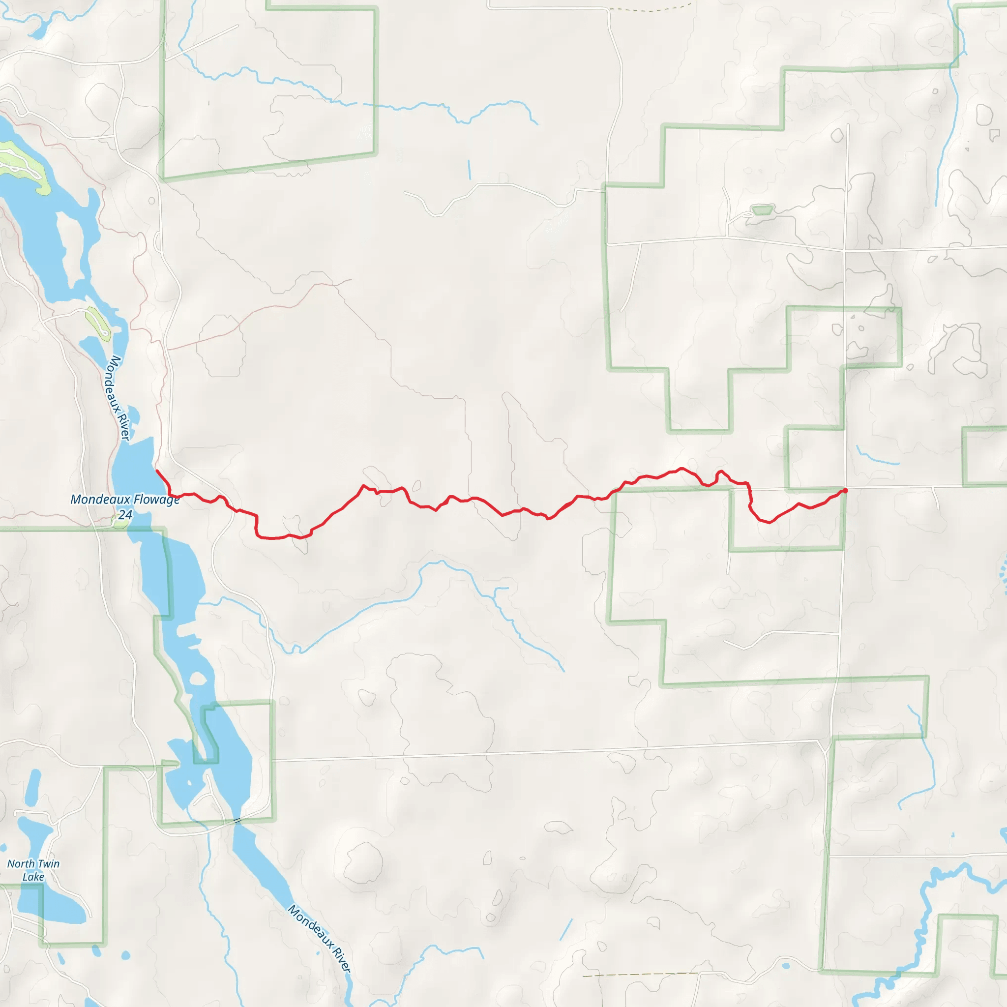 Mondeaux River via IAN Trail mobile static map