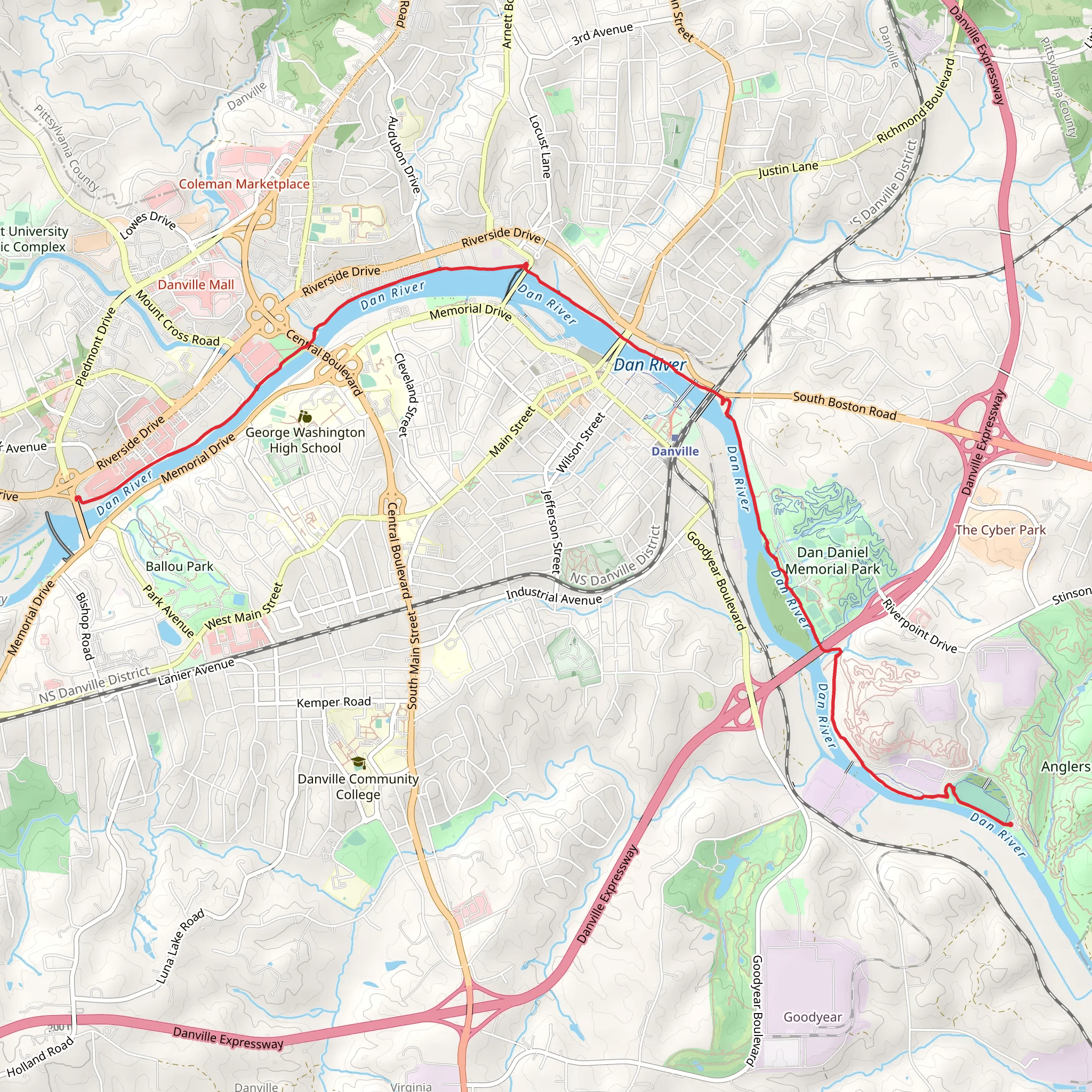 Riverwalk Trail - Anglers Park mobile static map