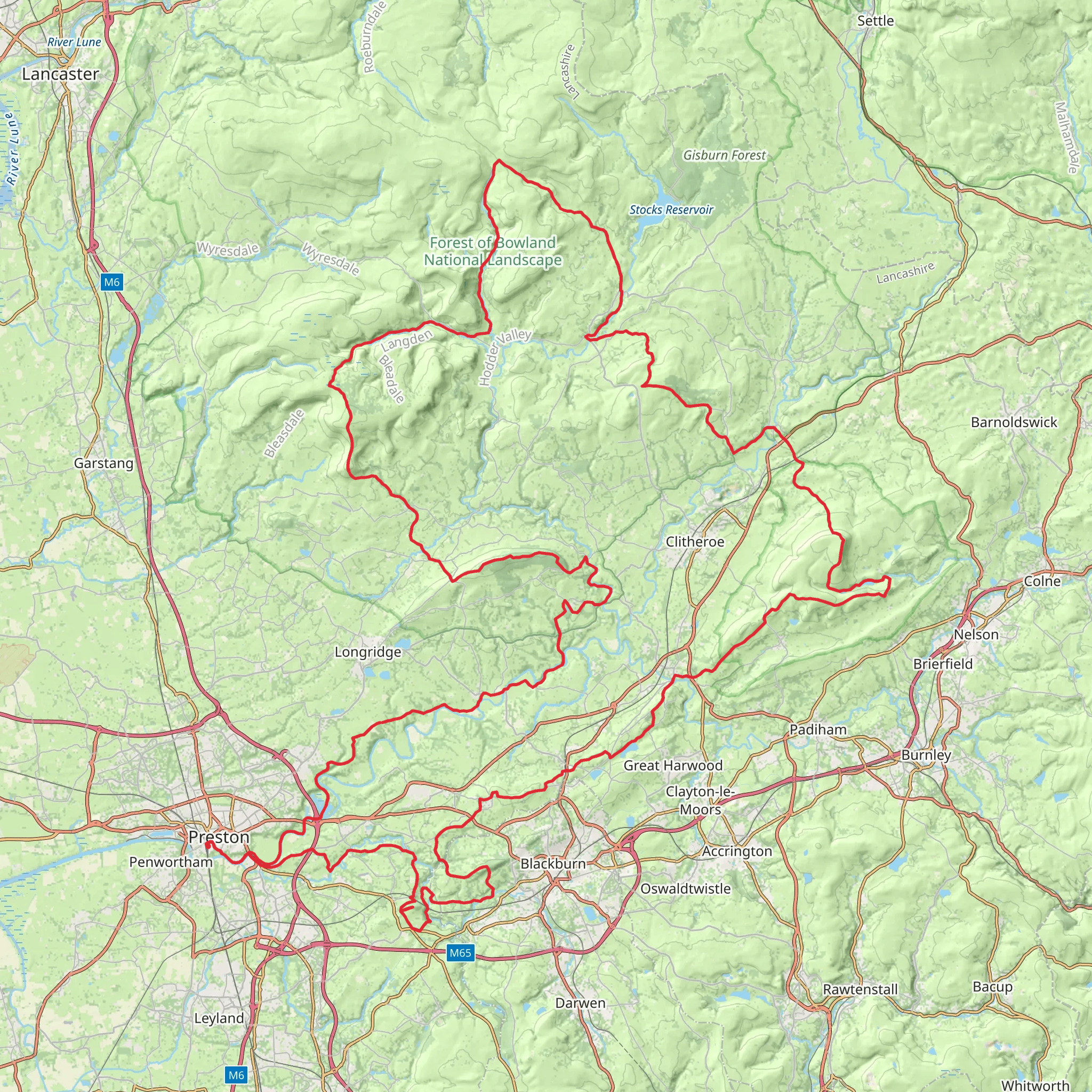Lancashire's Central Loop Walk mobile static map