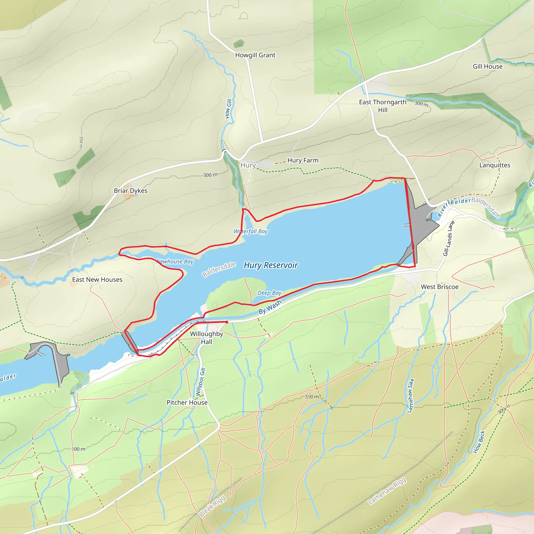 Hury Reservoir and Newhouse Bay Loop mobile static map