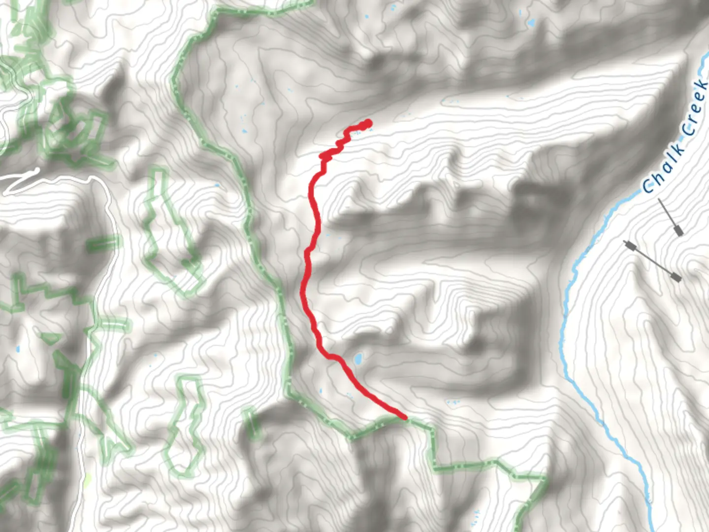An image depicting the trail Tunnel Lake via CDT and its surrounding area.