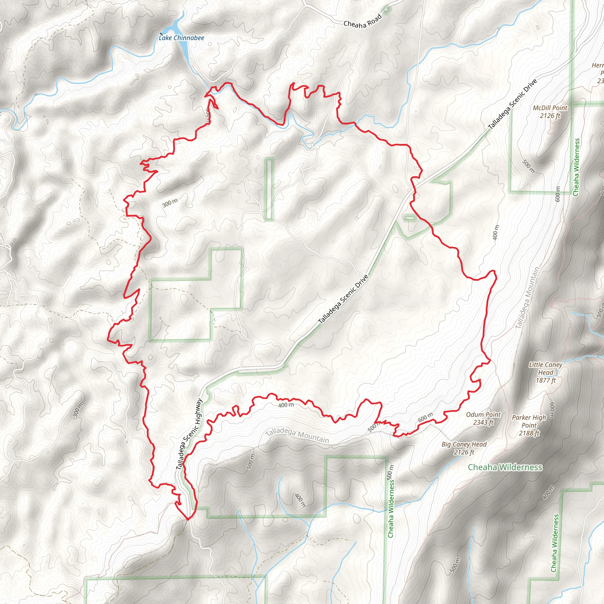 Pinhoti Trail Loop via Adams Gap mobile static map