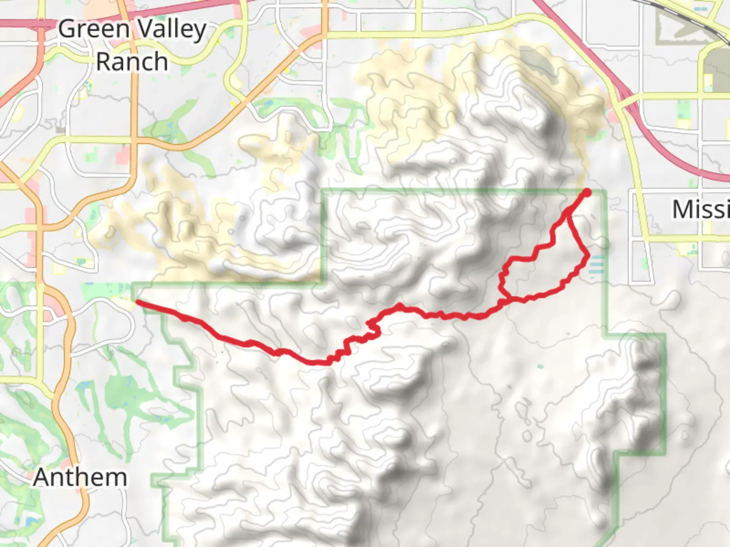 An image depicting the trail McCullough Hills Trail and its surrounding area.