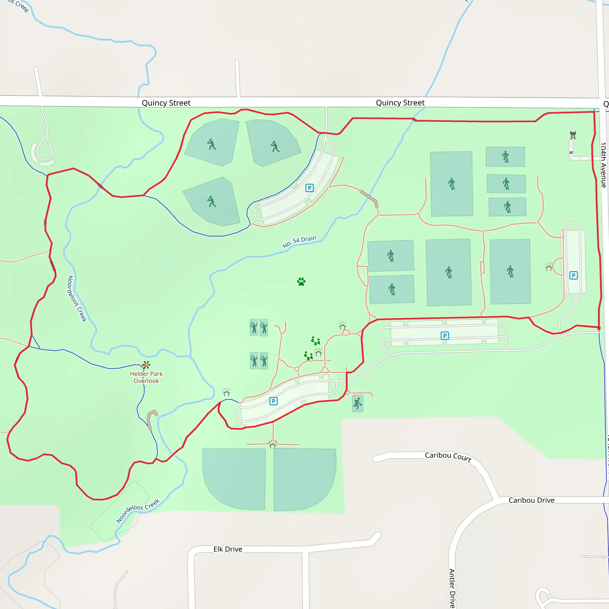 Jim Kaat Ball Park and Helder Park Loop mobile static map