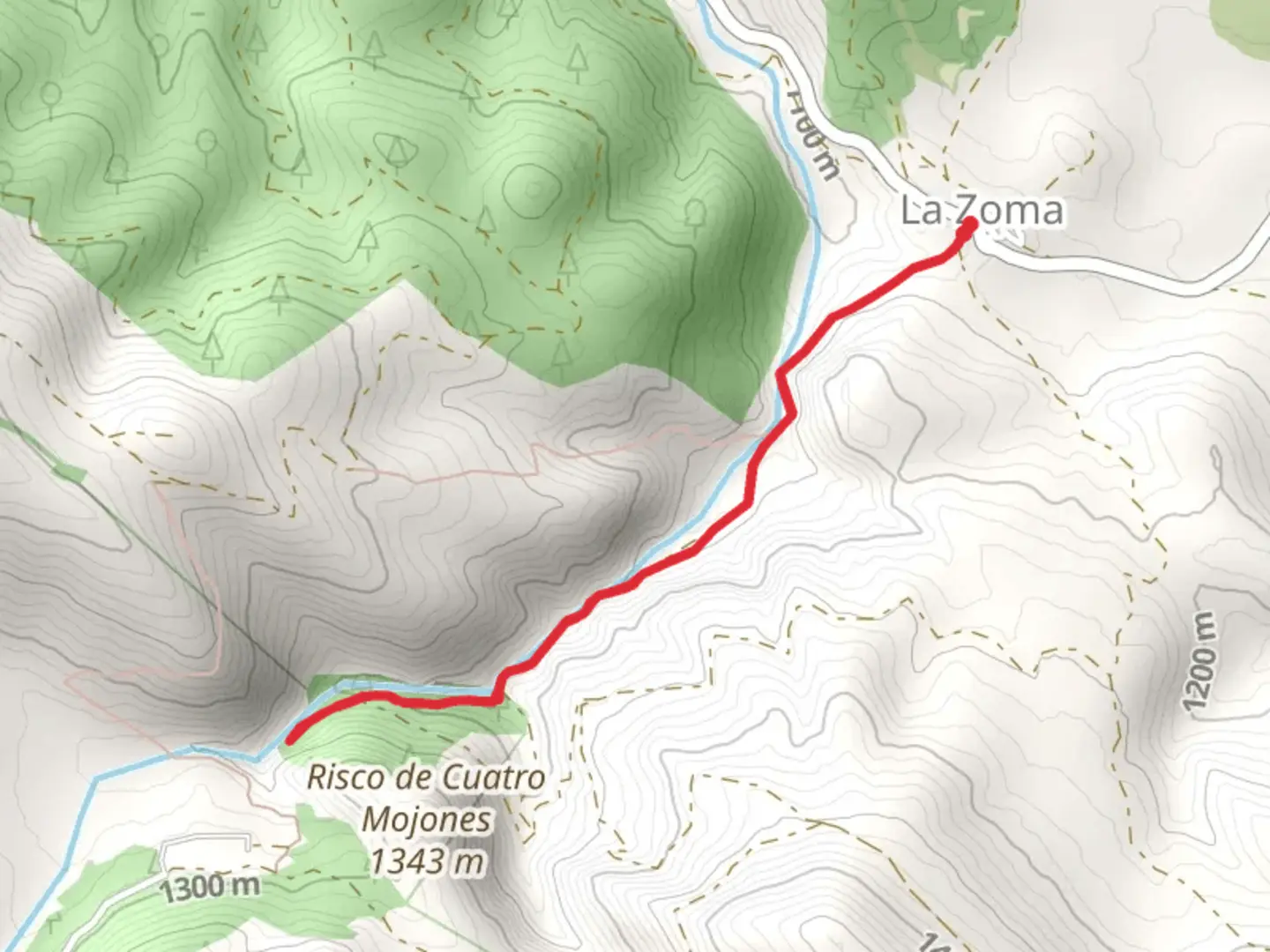 An image depicting the trail The Zoma - Fountain of the Huergos PR TE 062b and its surrounding area.