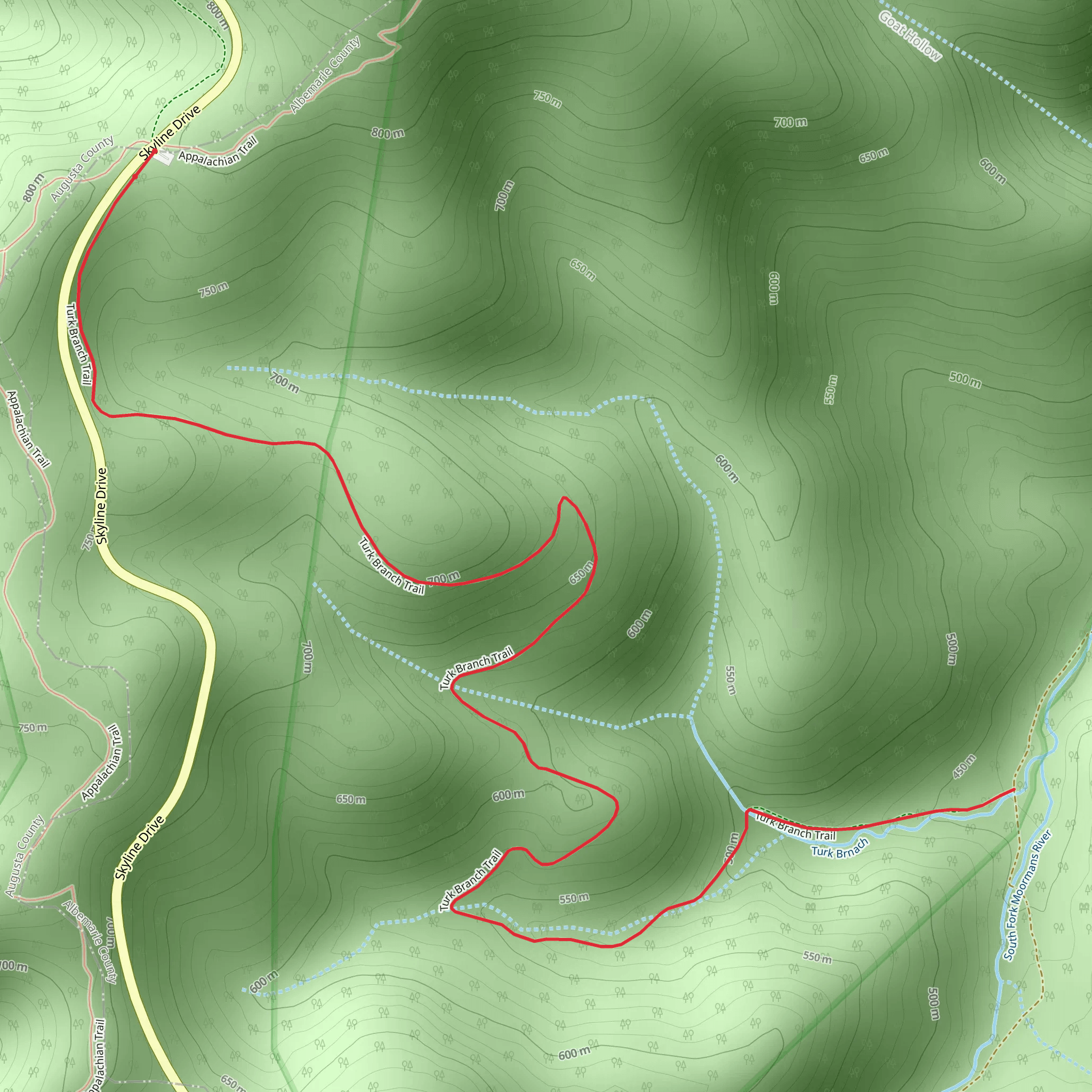 Turk Branch Trail mobile static map
