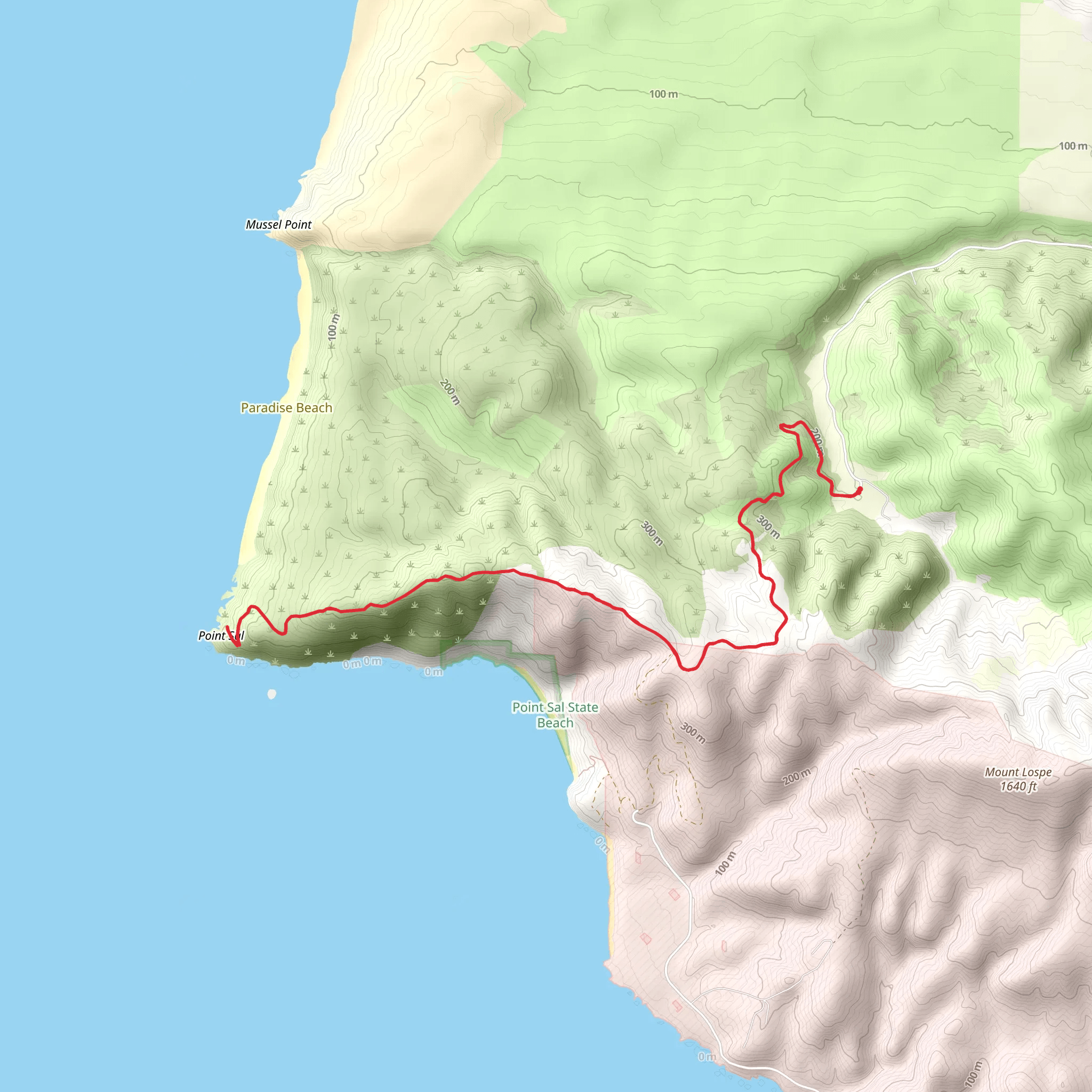 Point Sal Trail mobile static map