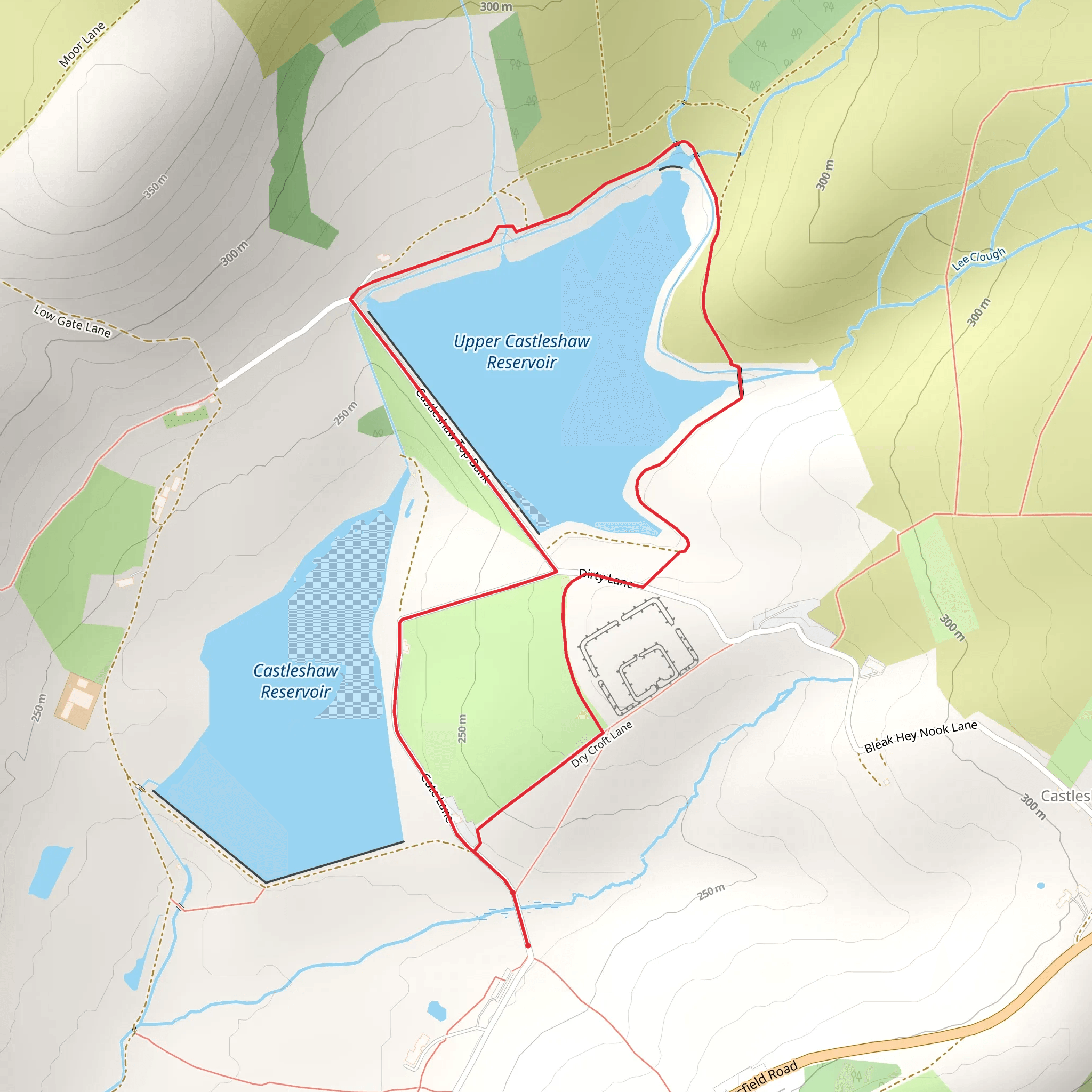 Castleshaw Reservoir Loop mobile static map
