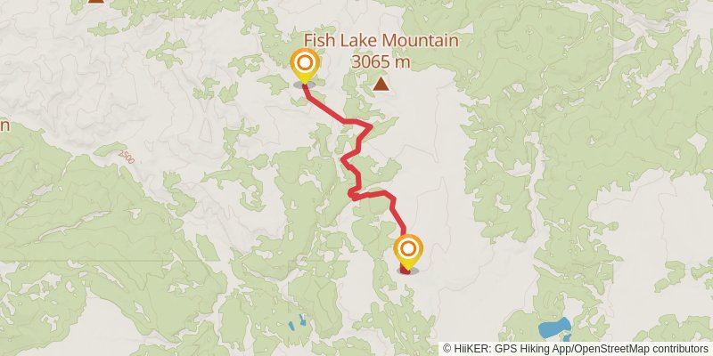Continental Divide Trail - Wyoming alt 10 Map