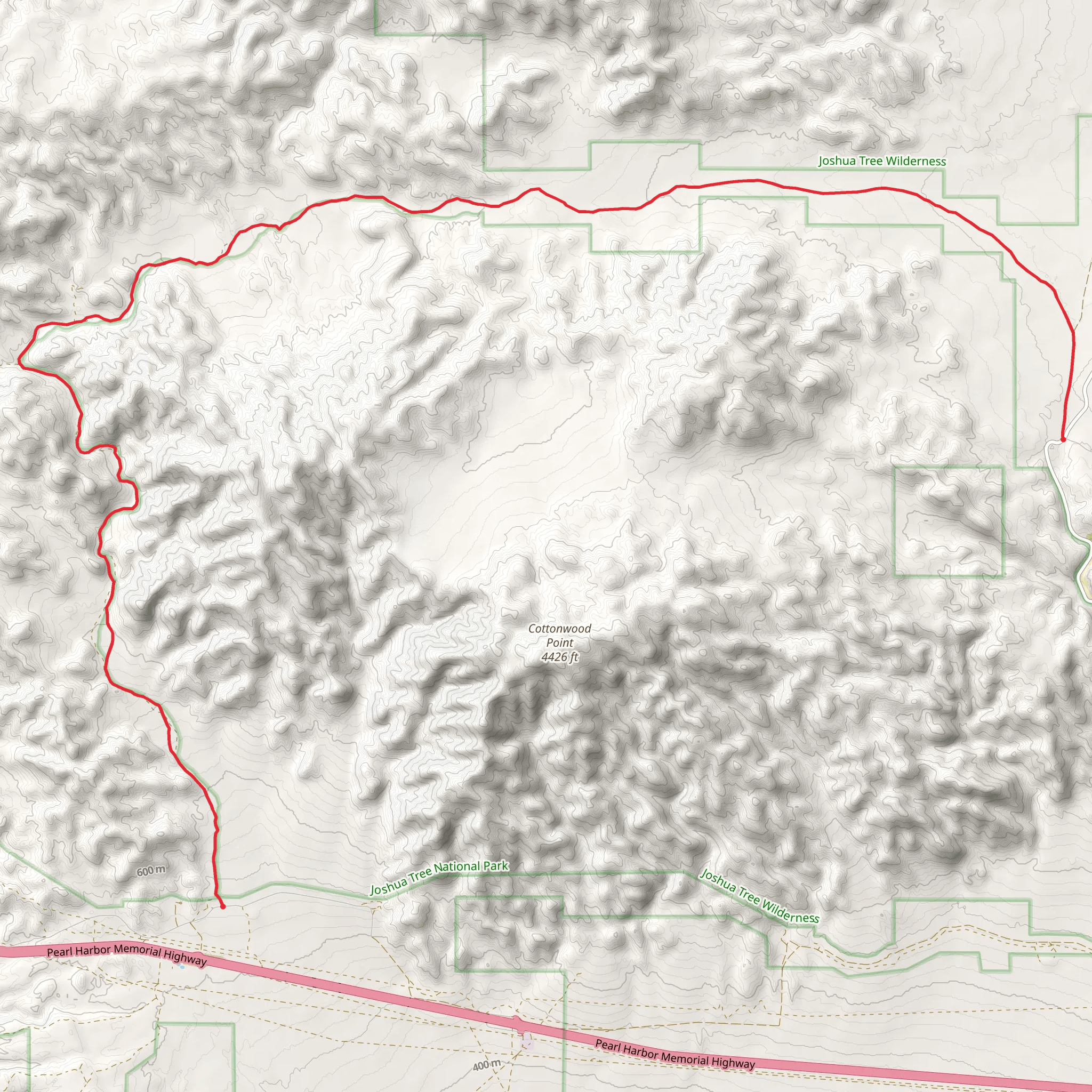 Pinkham Canyon Trail mobile static map
