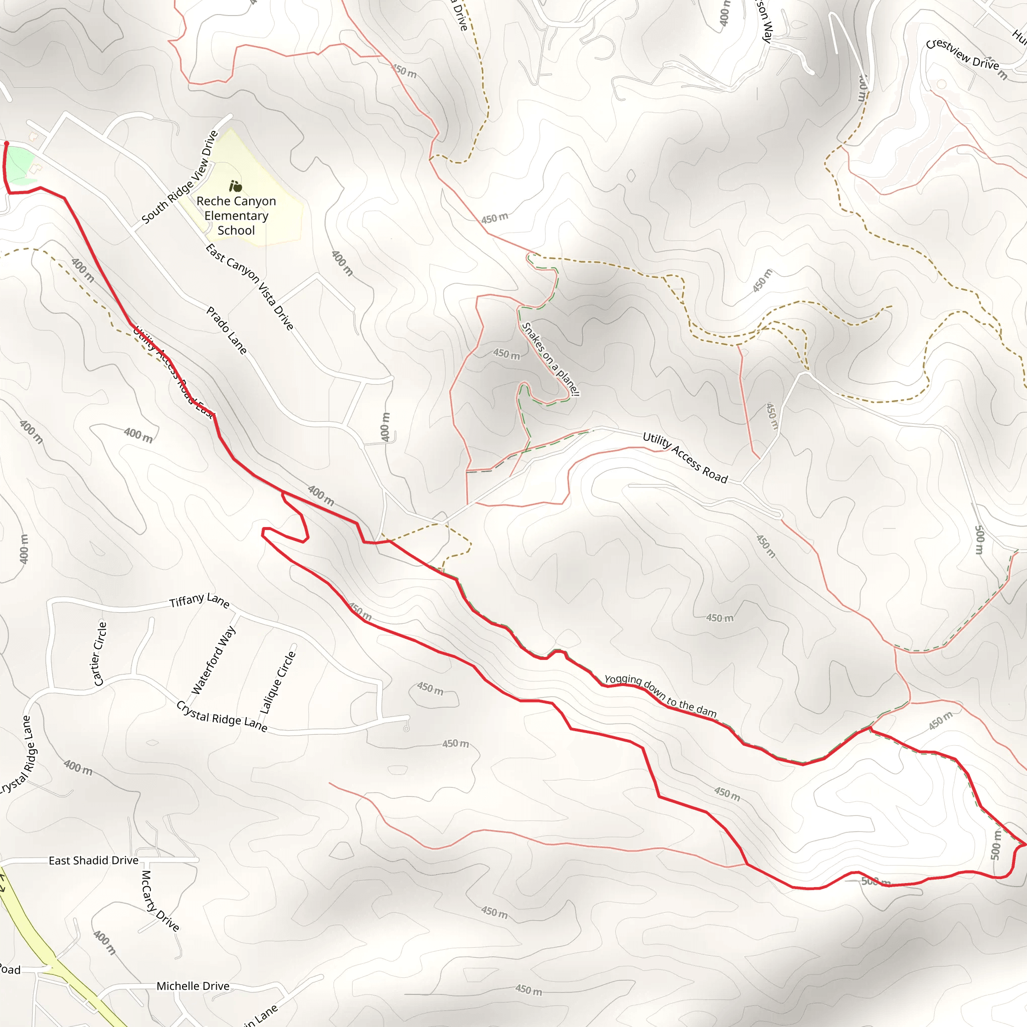 Yogging down to the Dam Loop - Prado Park mobile static map