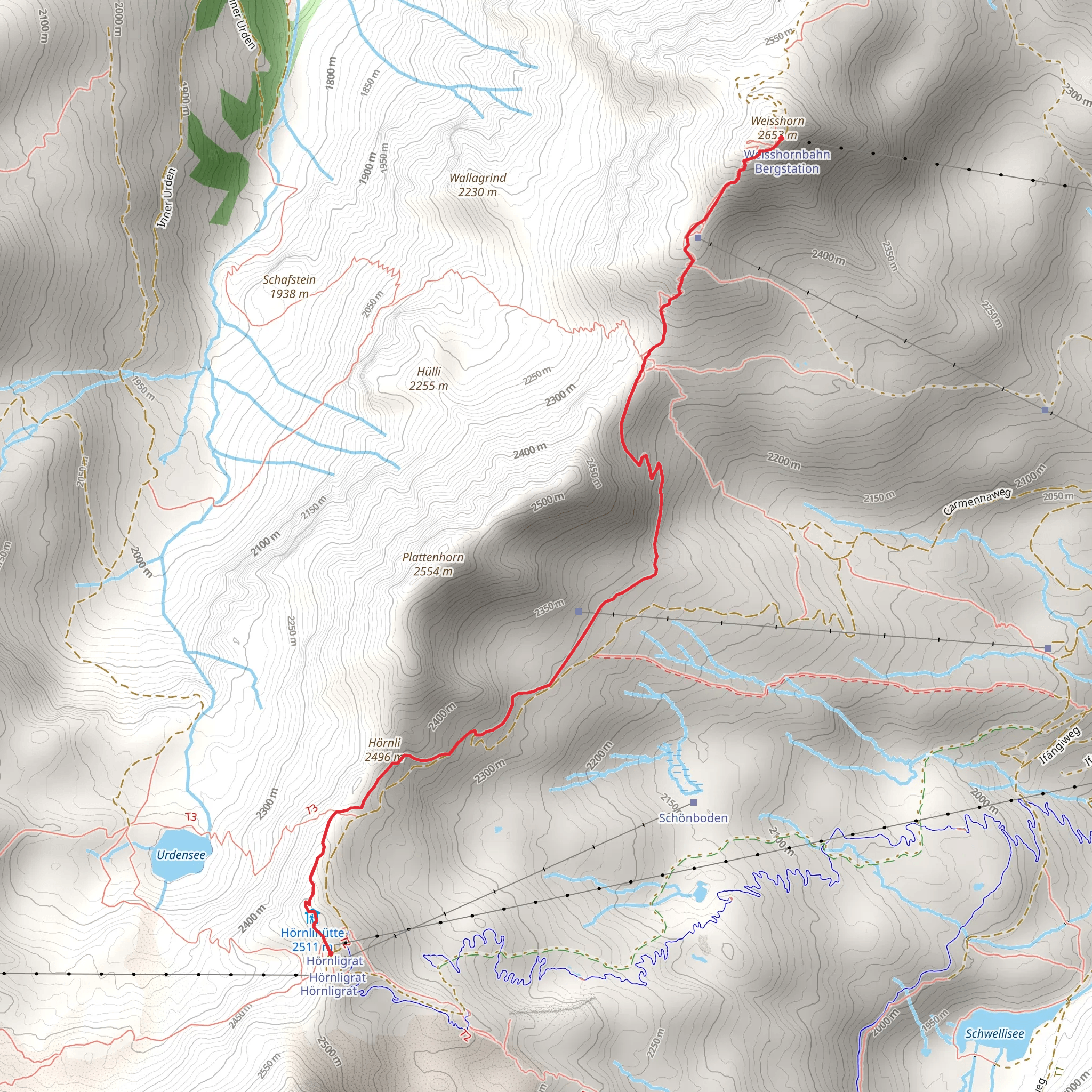 Hörnli – Weisshorn mobile static map