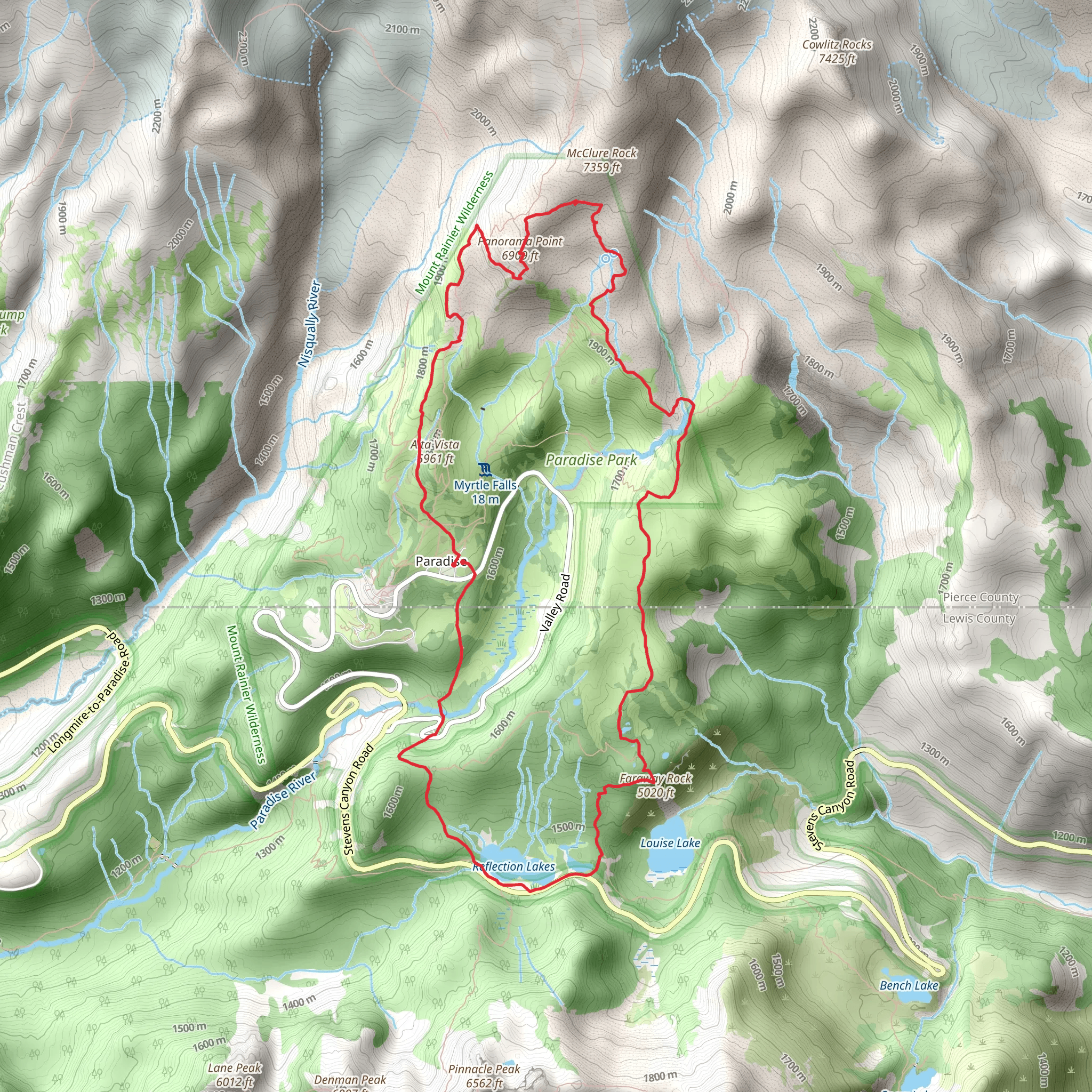 Skyline Trail and Lower Lakes Trail mobile static map