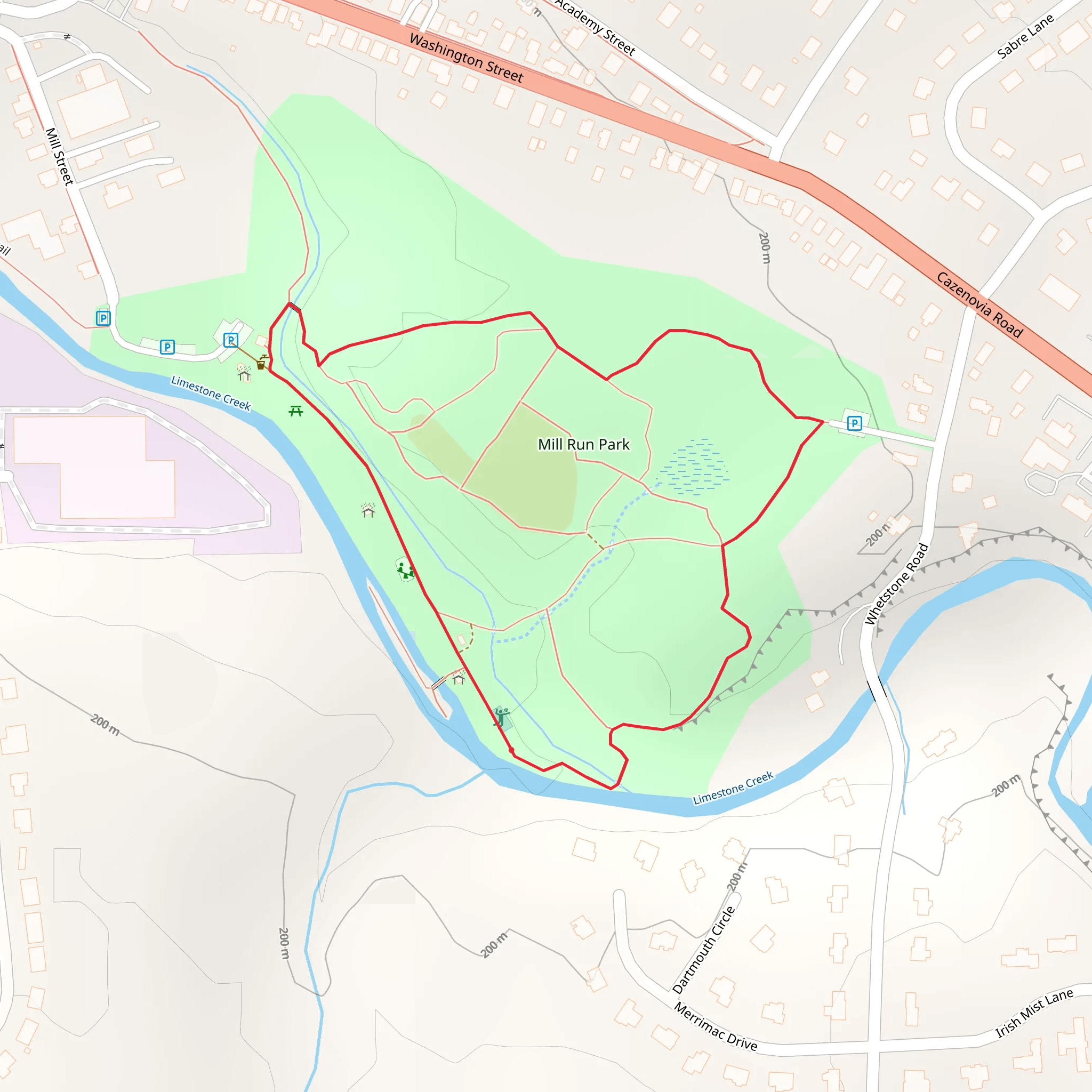 Mill Run Park Loop mobile static map