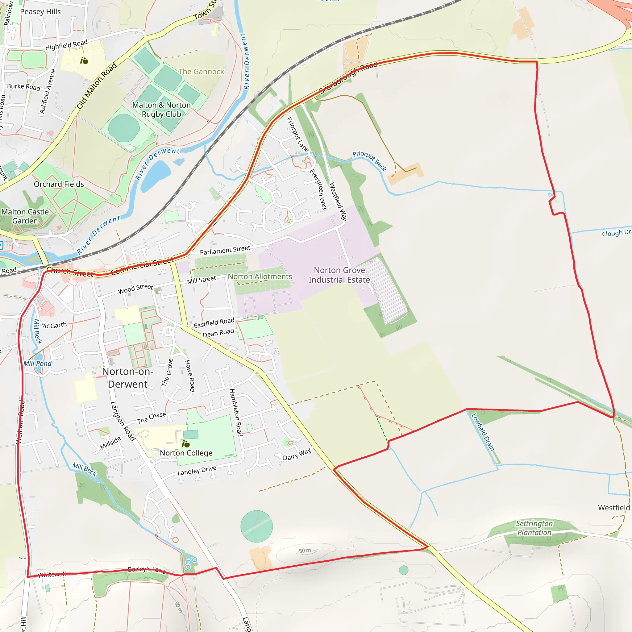 Norton-on-Derwent Circular mobile static map
