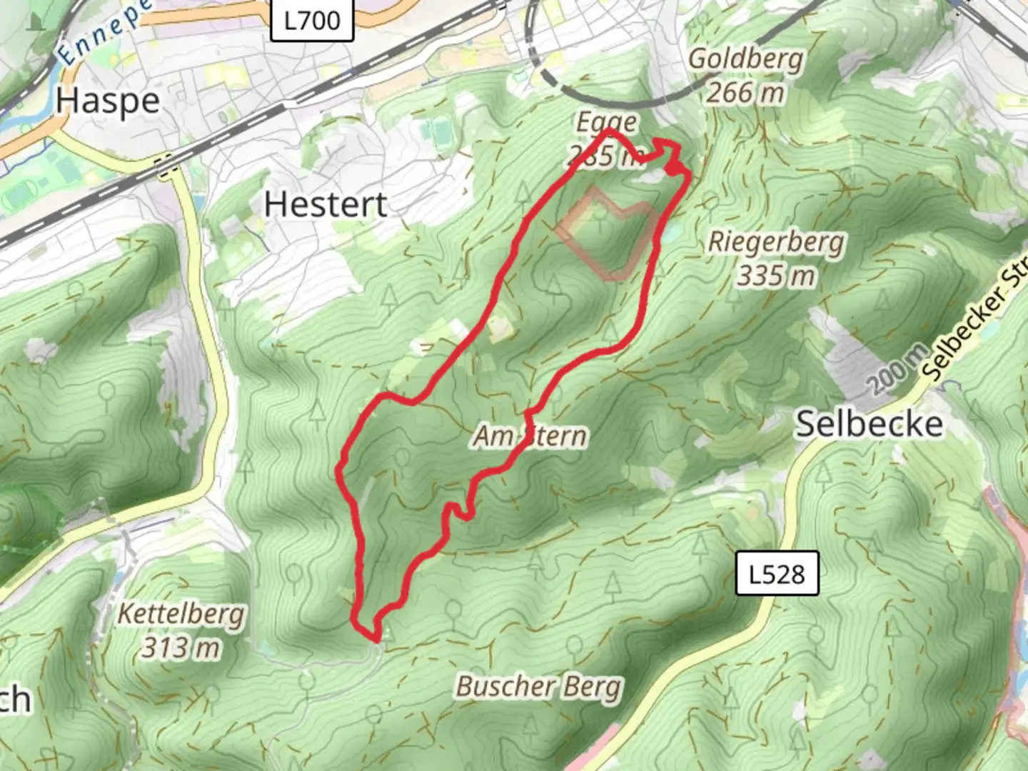 An image depicting the trail Planetariumsweg and its surrounding area.