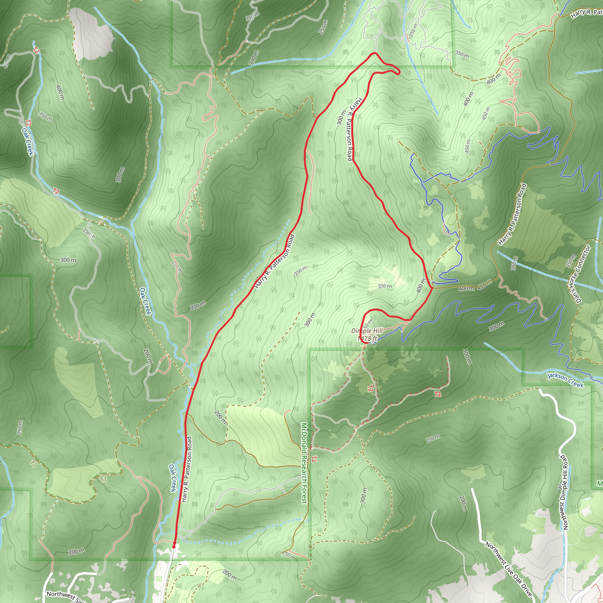 Dimple Hill via Harry R Patterson Road mobile static map