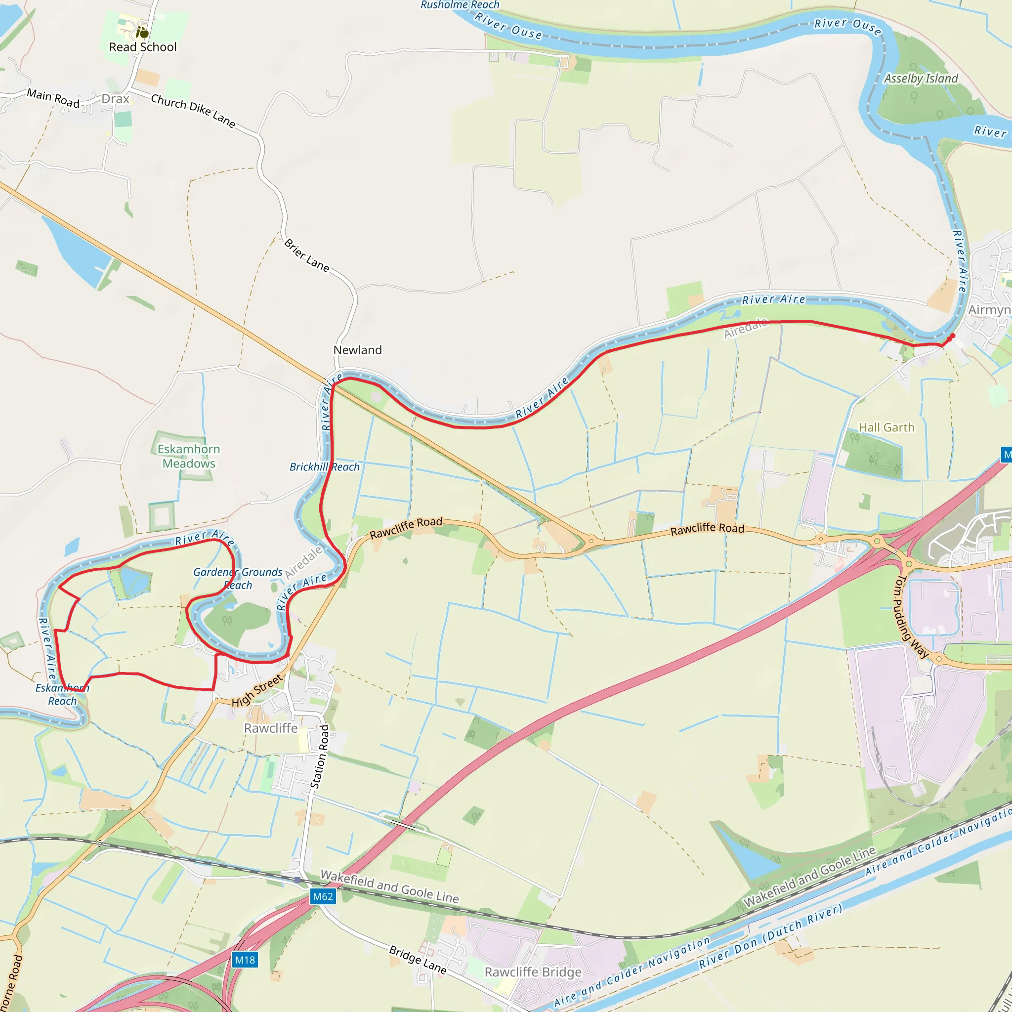 Airmyn to Rawcliffe Walk mobile static map