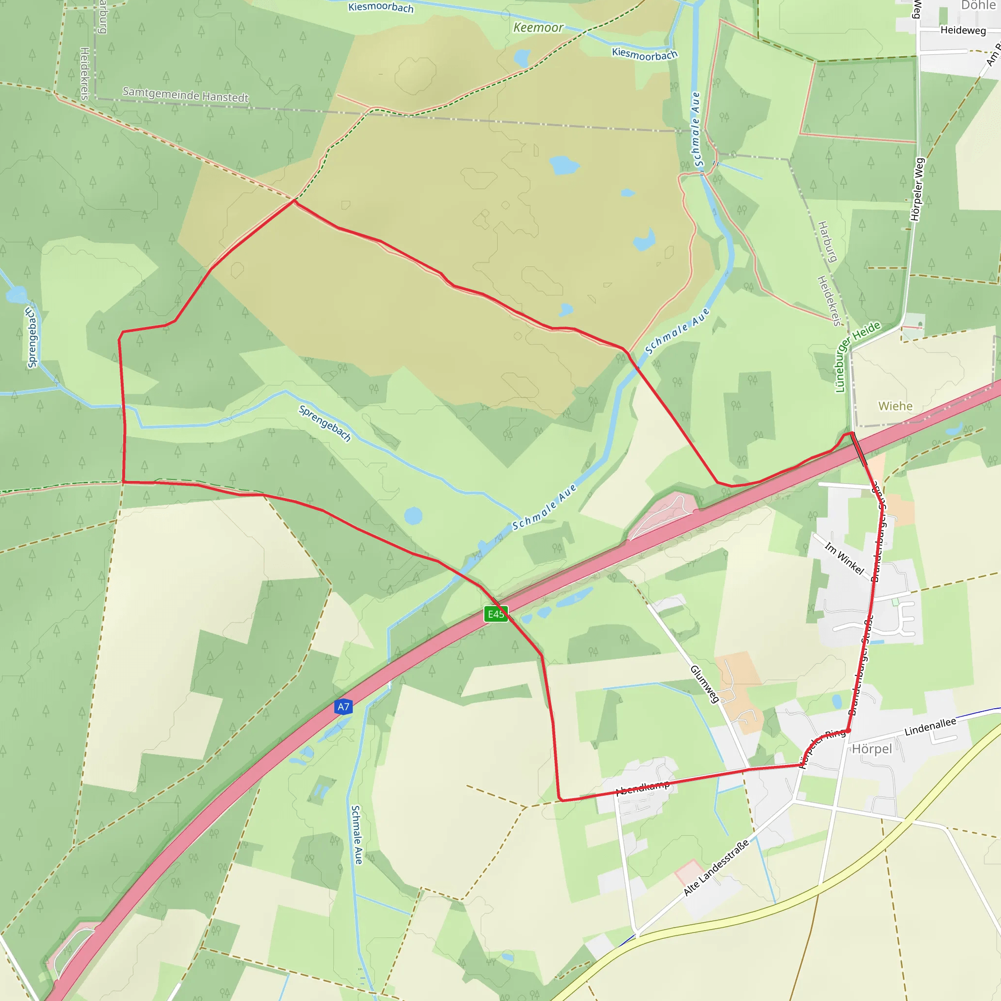 Rundwanderweg Hoerpel and Volkwardingen mobile static map