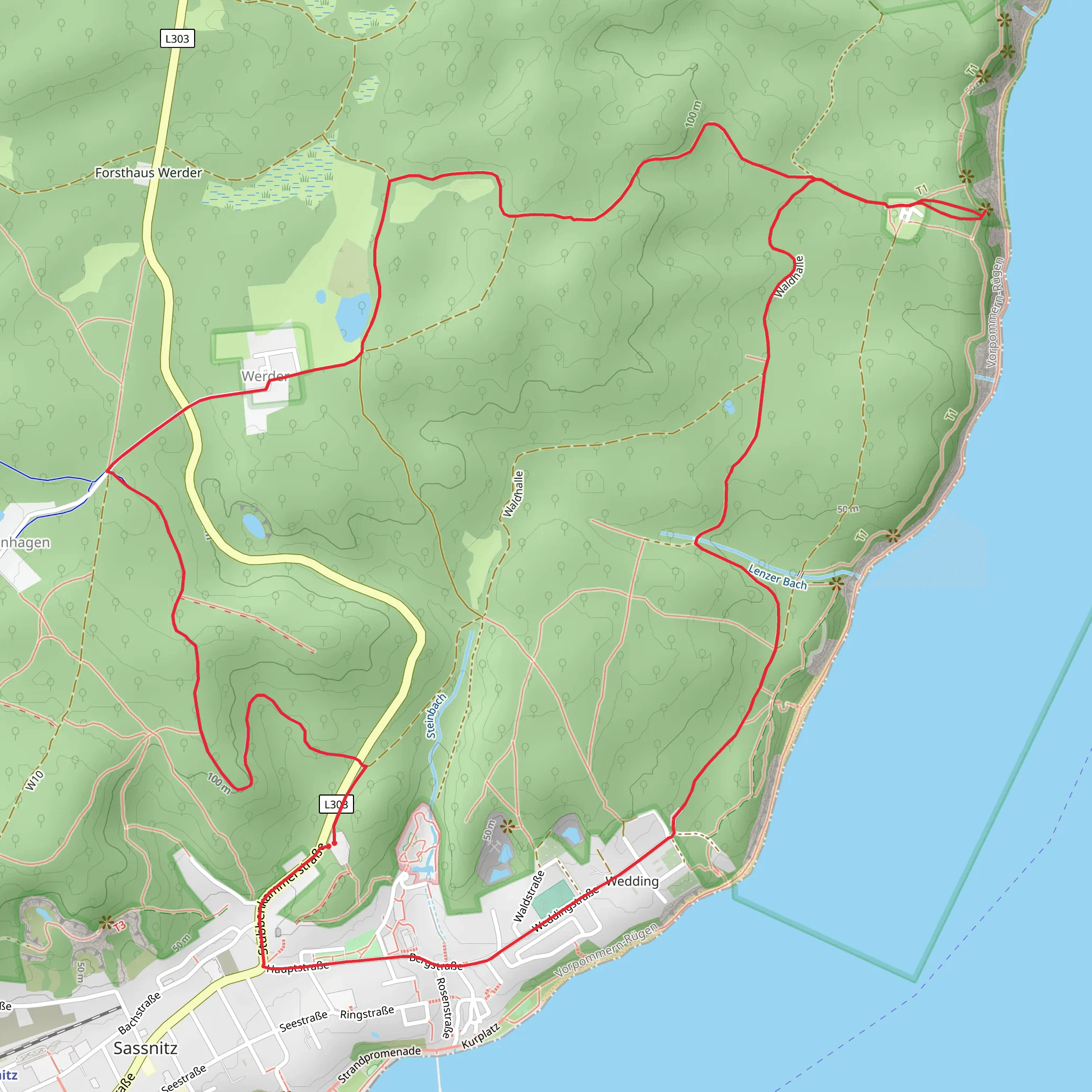 UNESCO-Weltnaturerbe and Wissower Klinken Loop mobile static map
