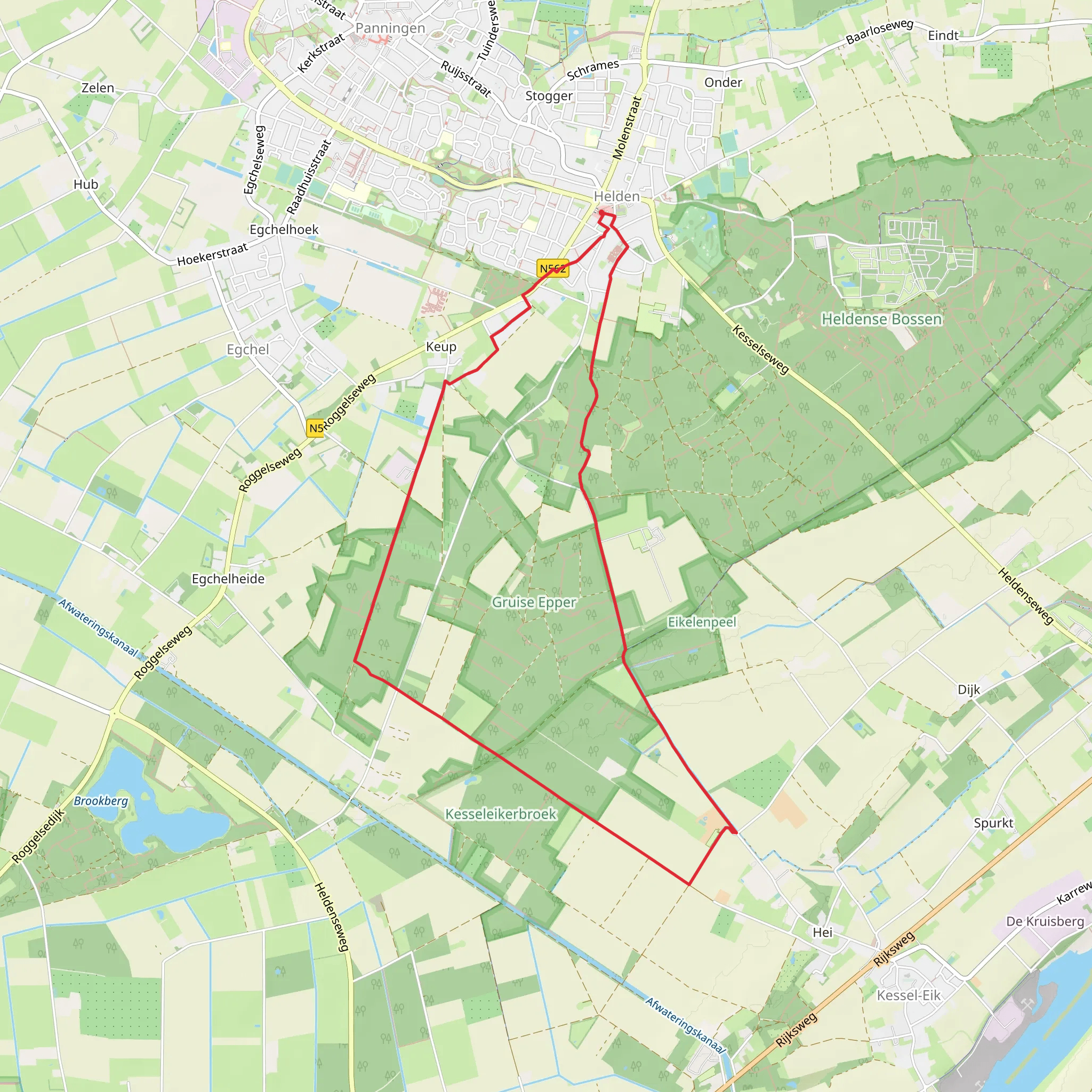 Bovensbos Peelweg Loop mobile static map