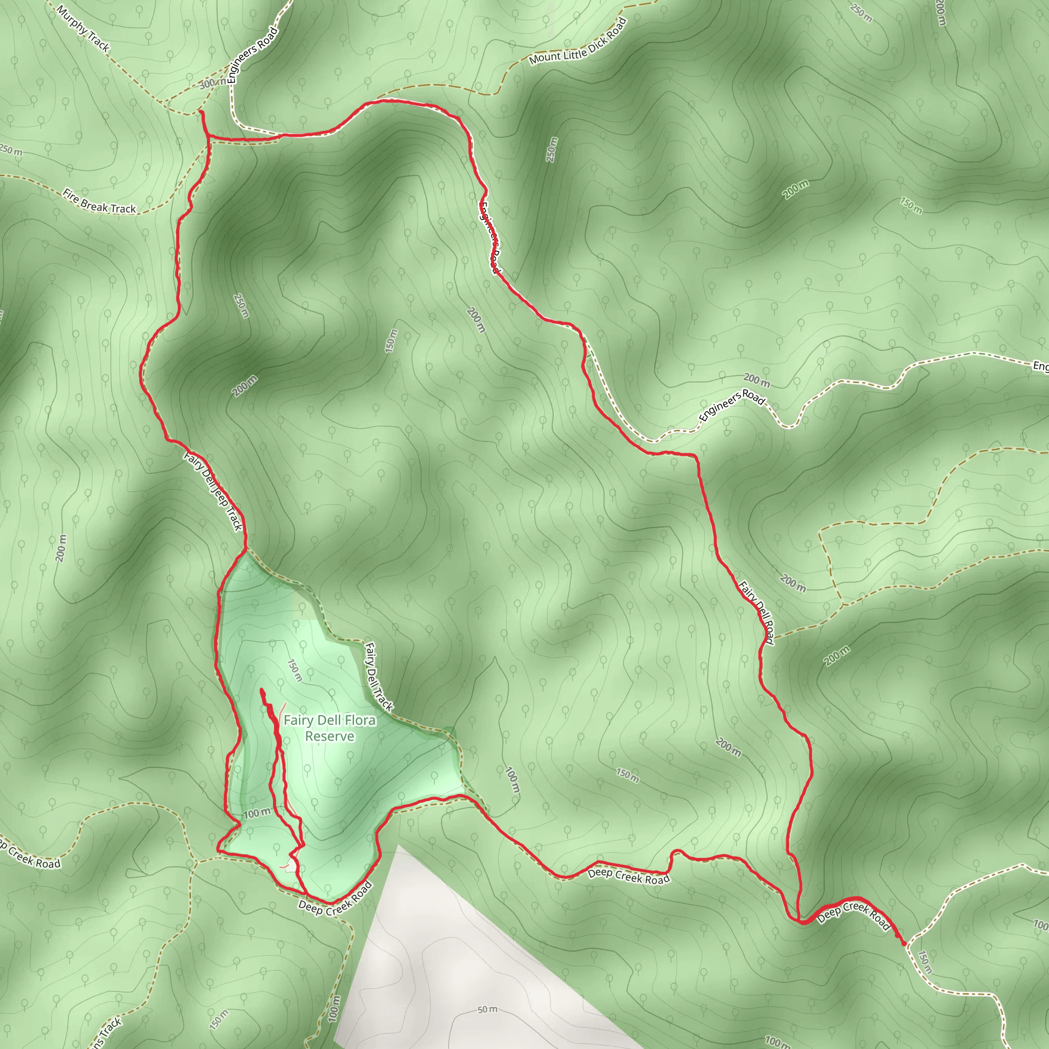 Fairy Dell Jeep Circuit Track mobile static map