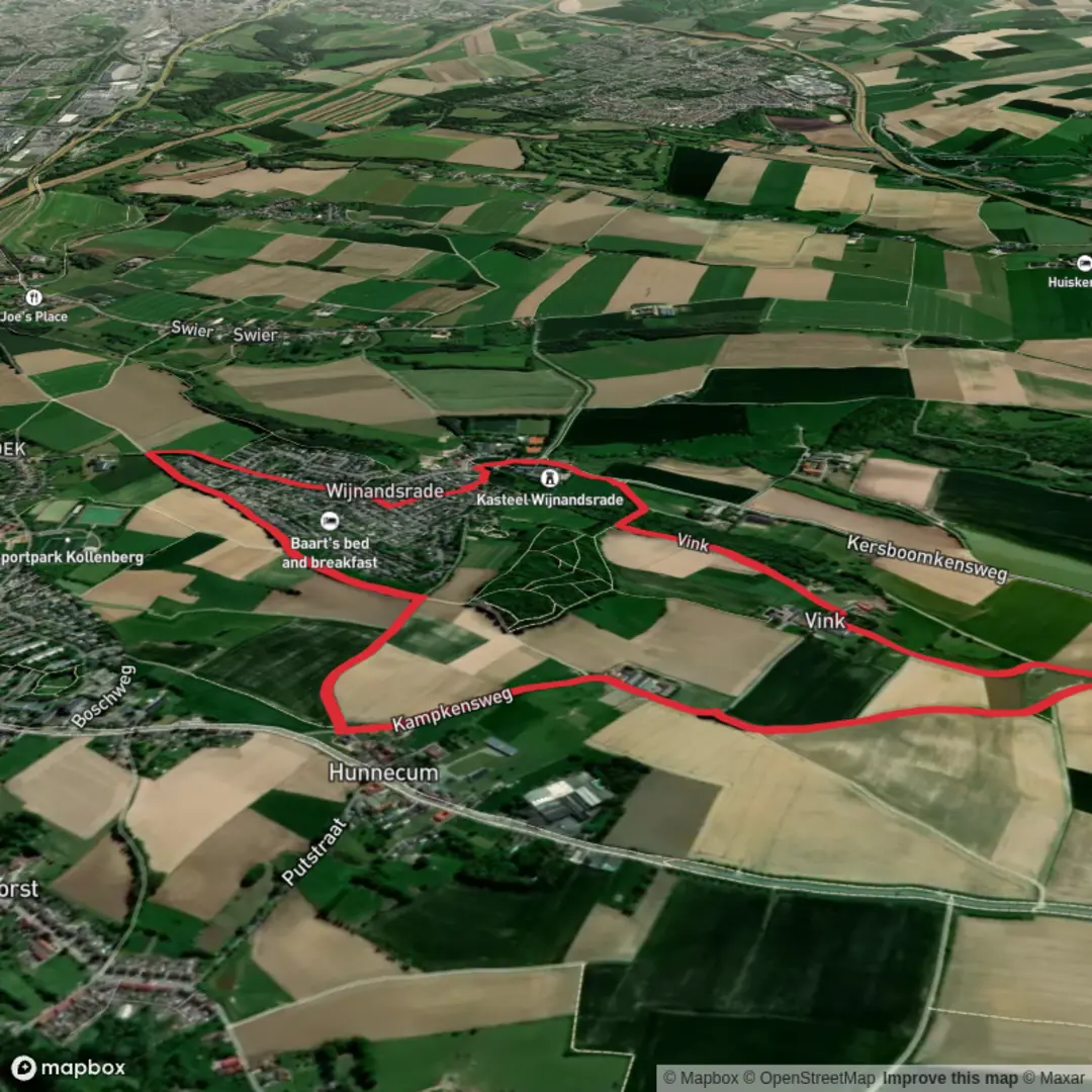 An image depicting the trail Hunnecum and Wijnandsrade Loop and its surrounding area.