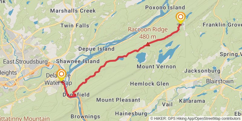 Appalachian Trail Section Hike - High Point To Fox Gap stage 4 Map