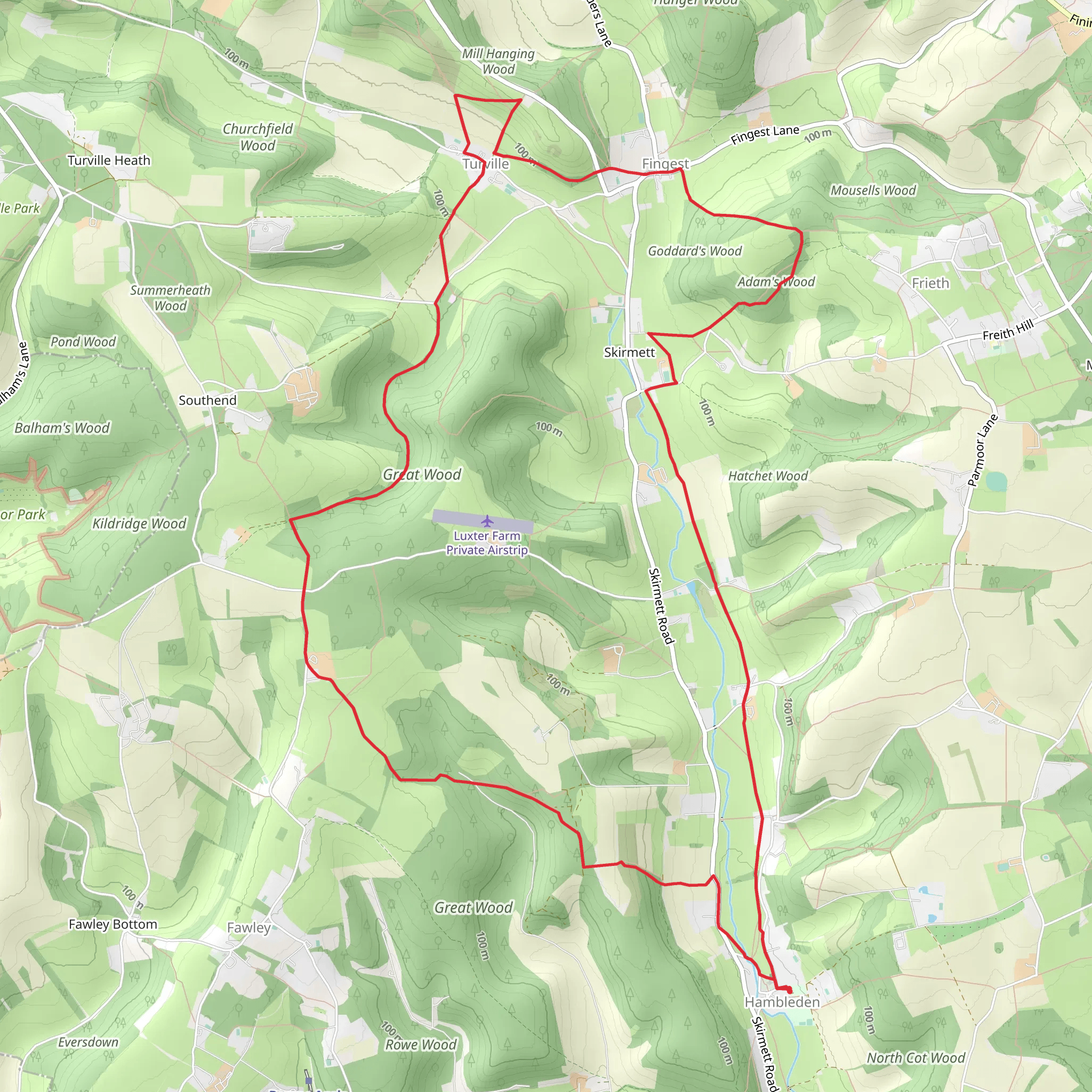 Hambleden to Turville Loop mobile static map