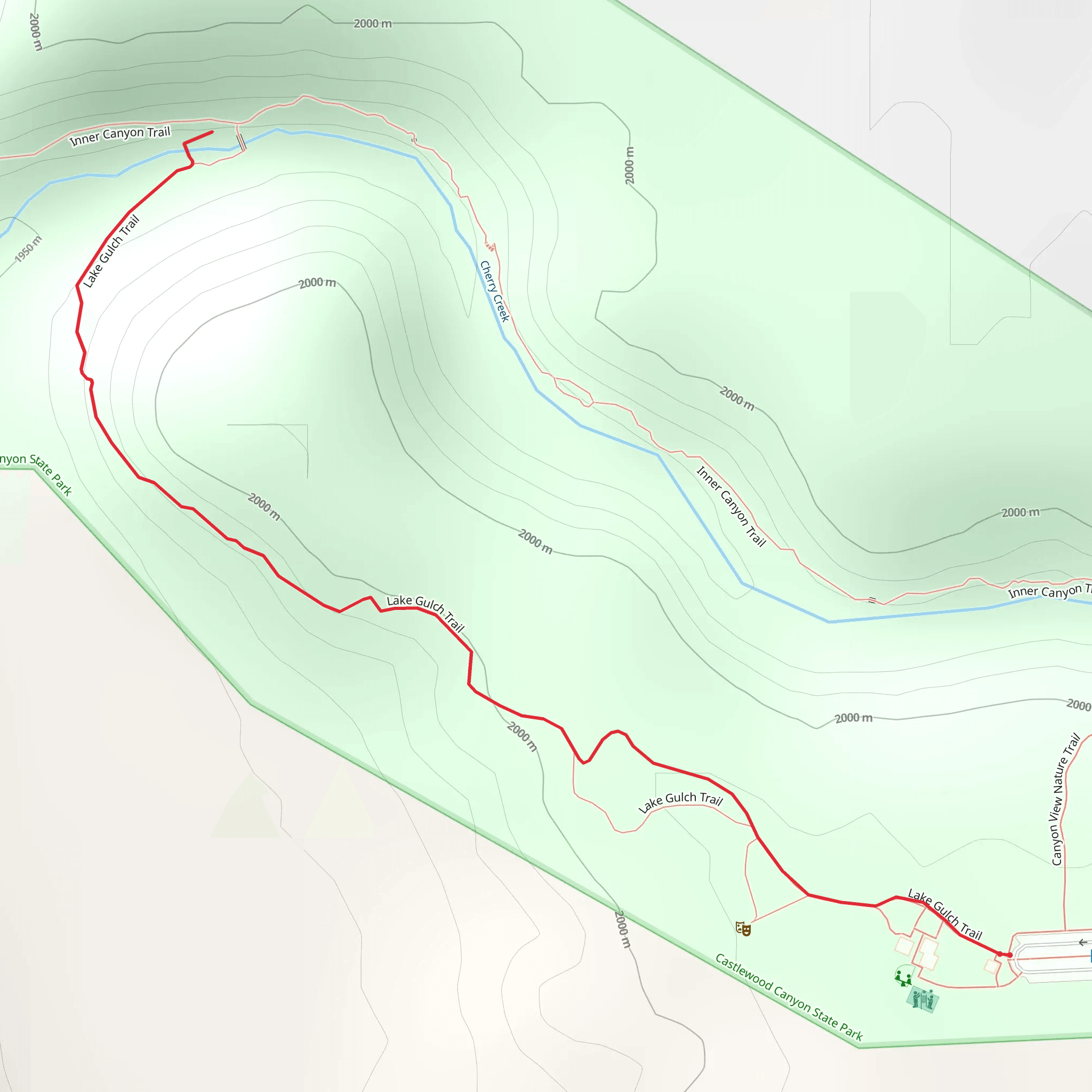 Cherry Creek via Lake Gulch Trail mobile static map