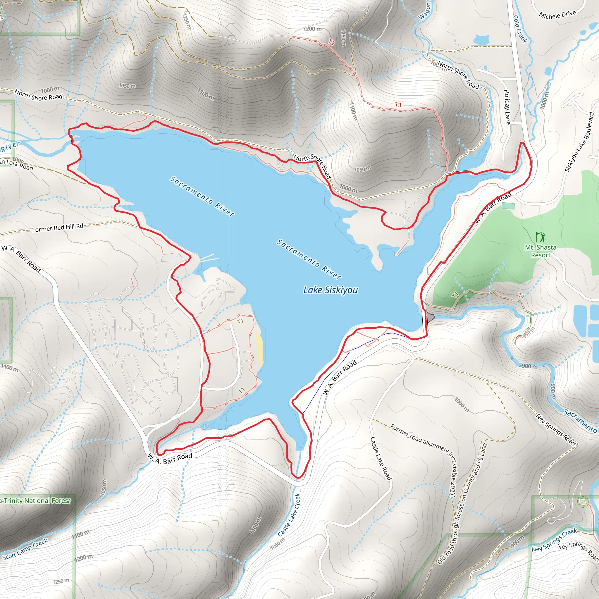 Lake Siskiyou Loop mobile static map