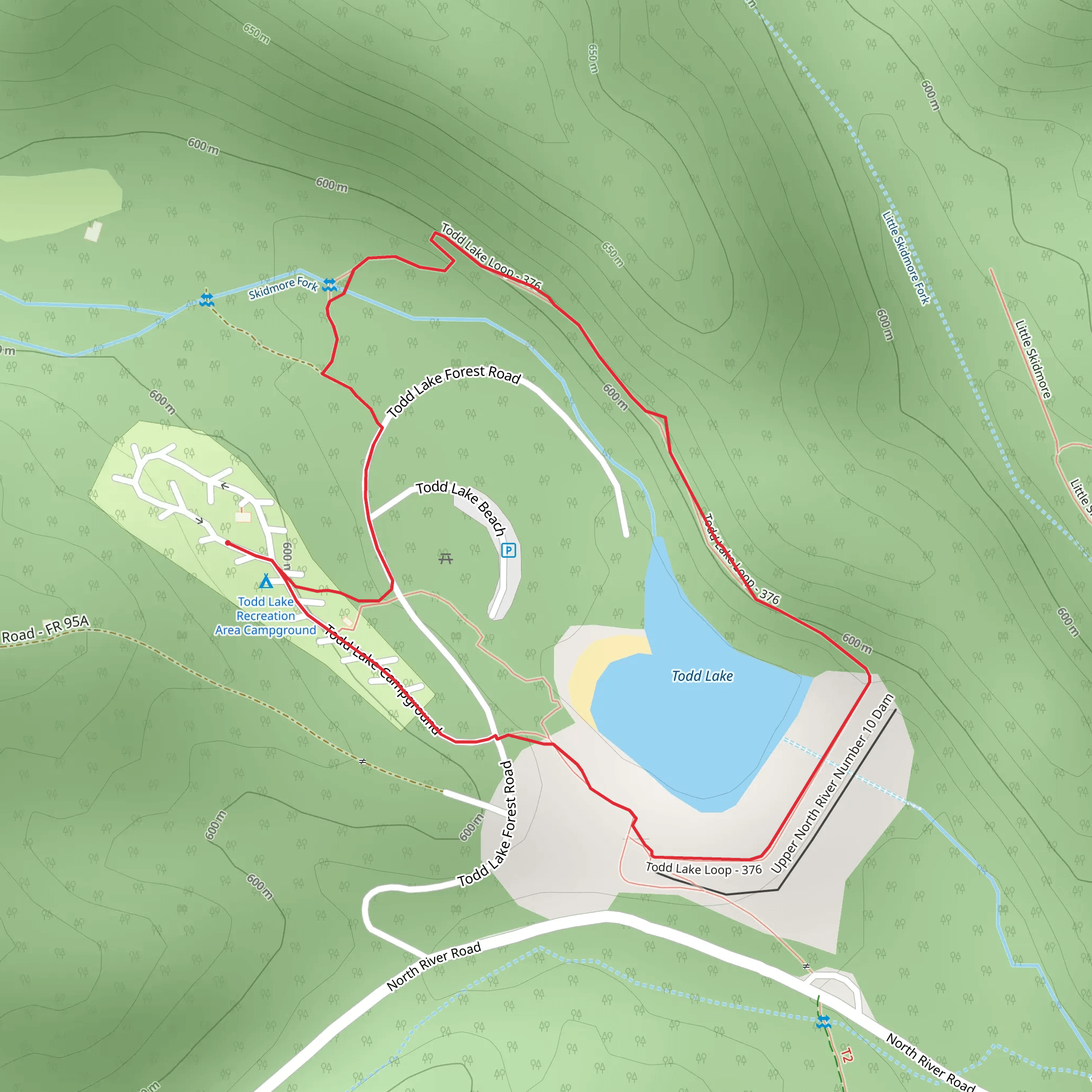 Todd Lake Loop mobile static map
