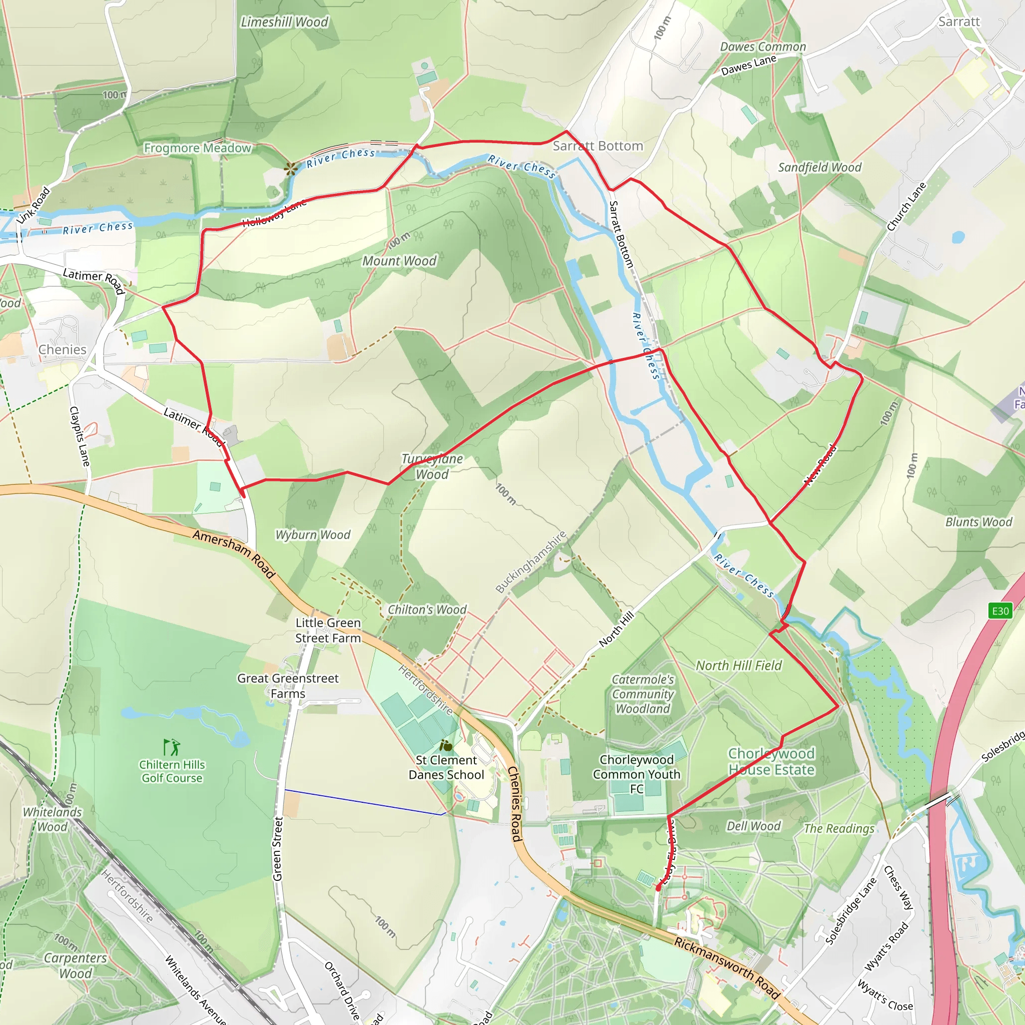 Sarratt Bottom Loop mobile static map