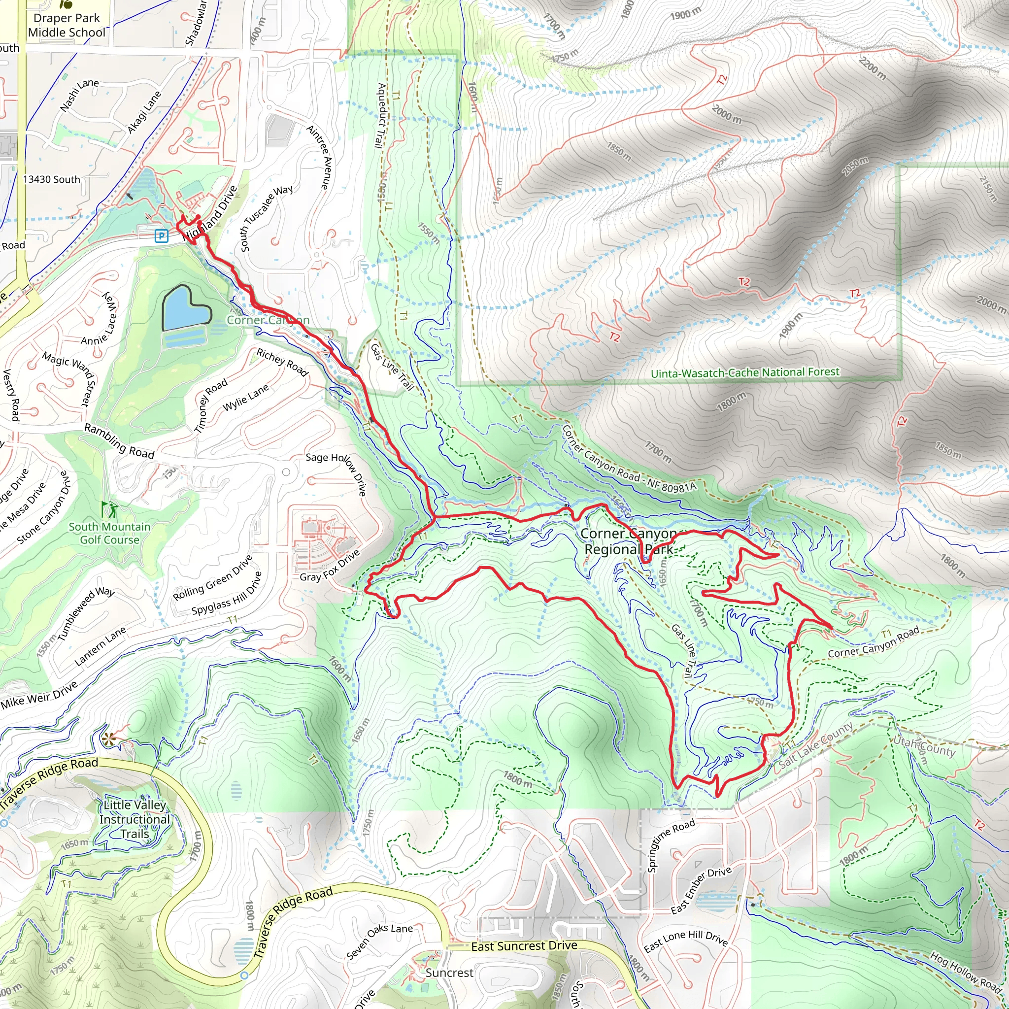 Sweet Caroline Trail and Clarks Loop Trail mobile static map