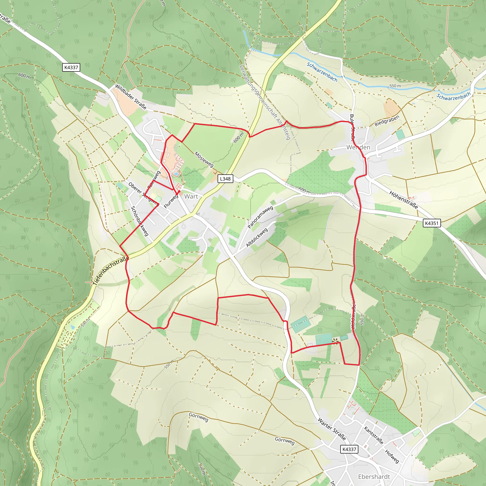 Wart and Wenden Dorfplatz Loop mobile static map