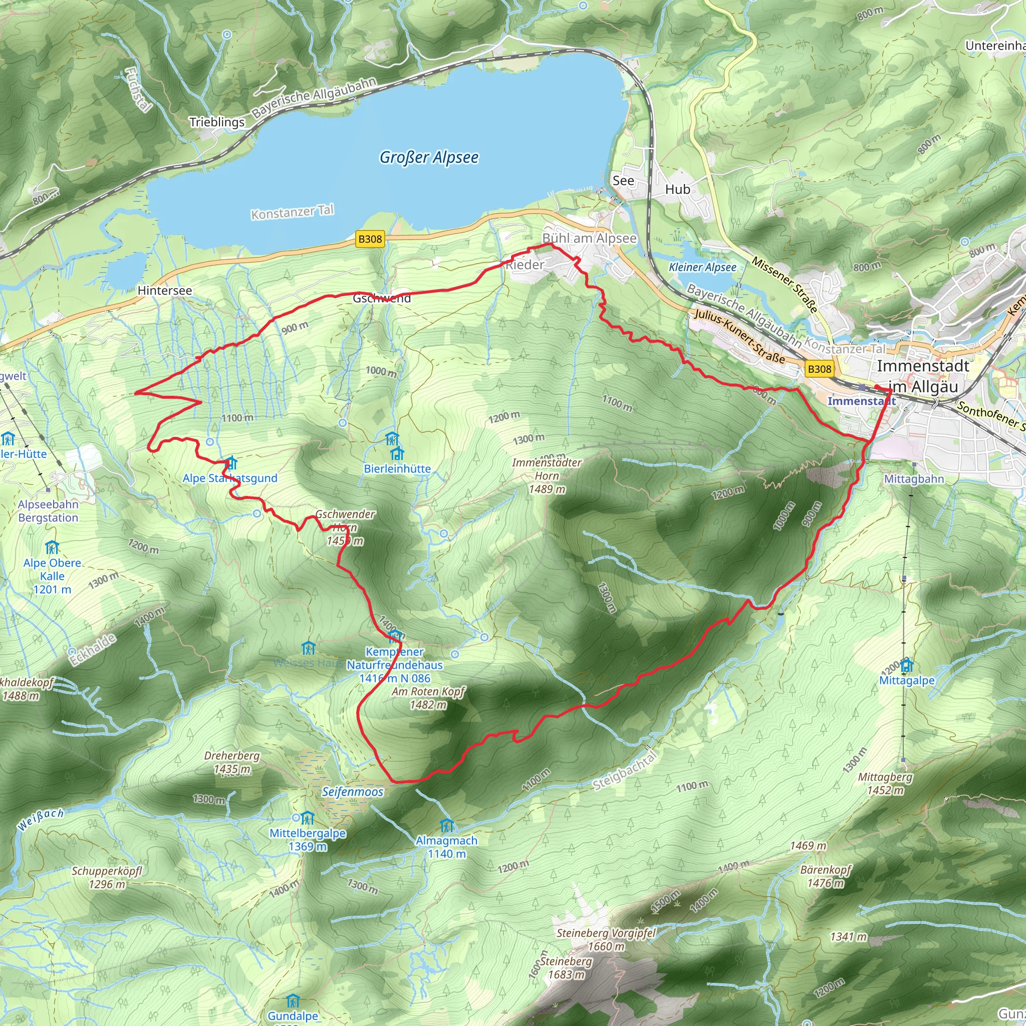 Immendstadt and Gschwender Horn Loop mobile static map