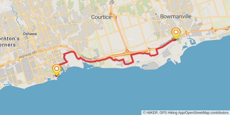 Waterfront Trail stage 22 Map